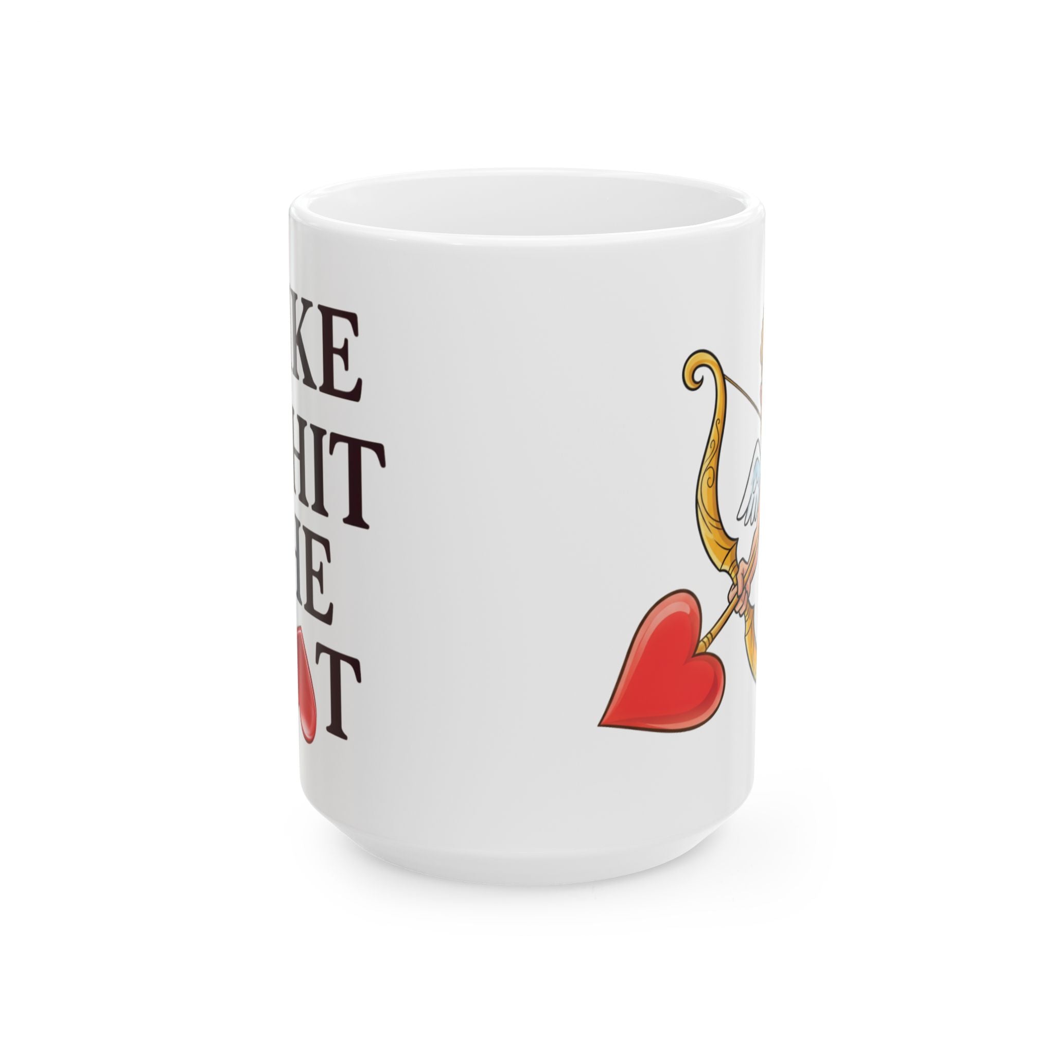 Valentine Cupid Ceramic Mug — "I’d Like To Take You To The Sweet" Romantic Coffee Cup