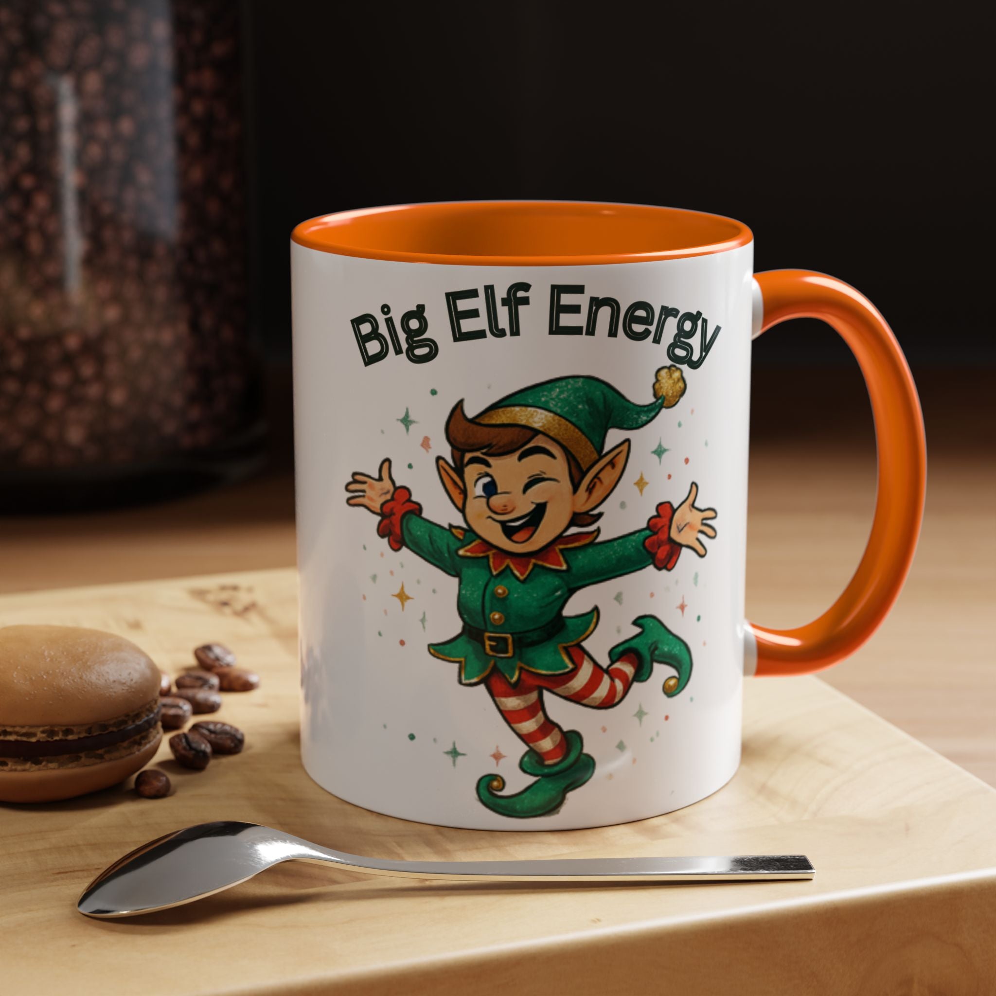 Big Elf Energy Coffee Mug — Holiday Christmas Elf Accent Mug (11/15oz)