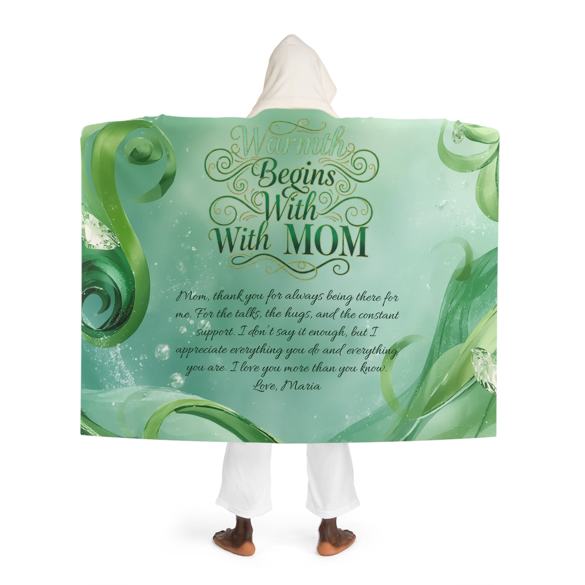 Personalized Hooded Sherpa Blanket — Cozy Hooded Fleece with Soothing Abstract Design