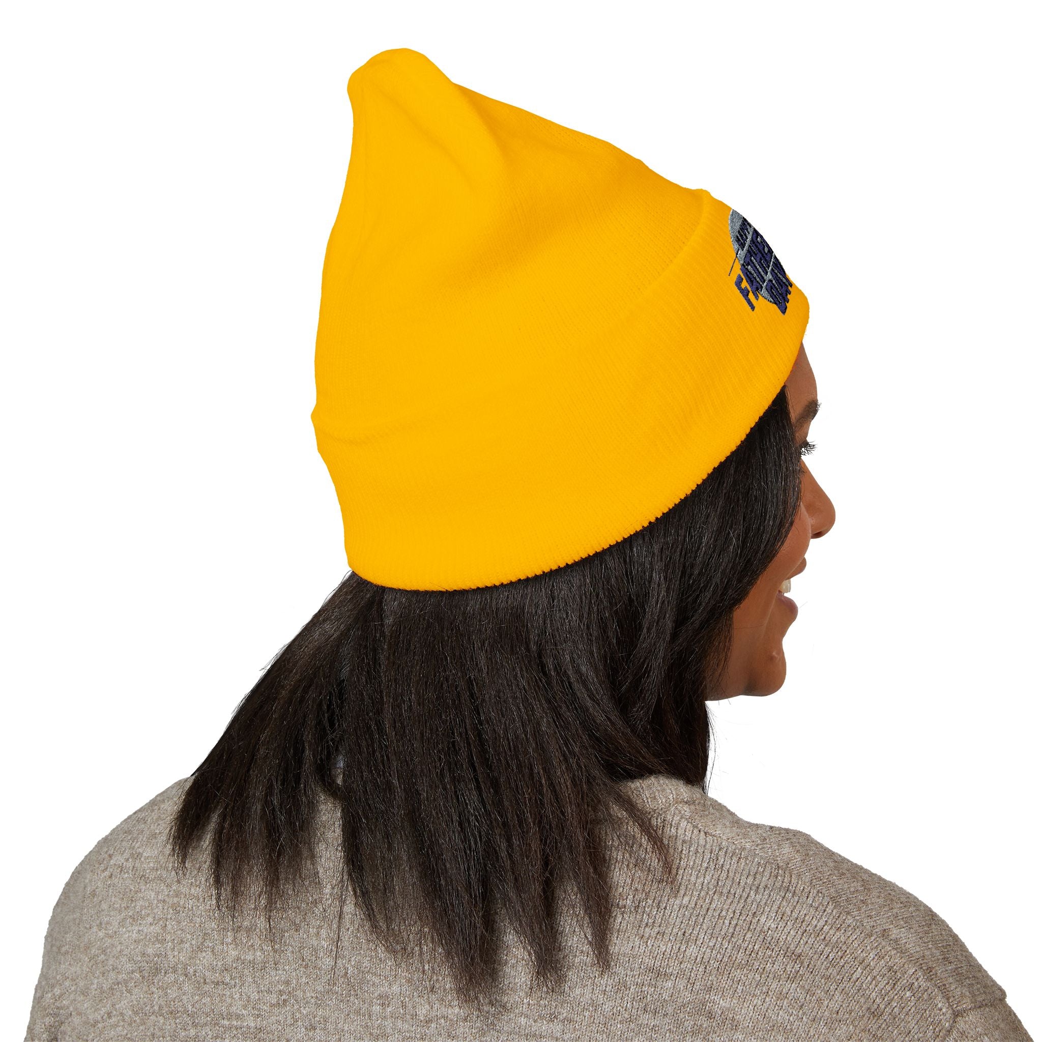 Embroidered "Happy Father's Day" Cuffed Beanie — Personalized Dad Gift