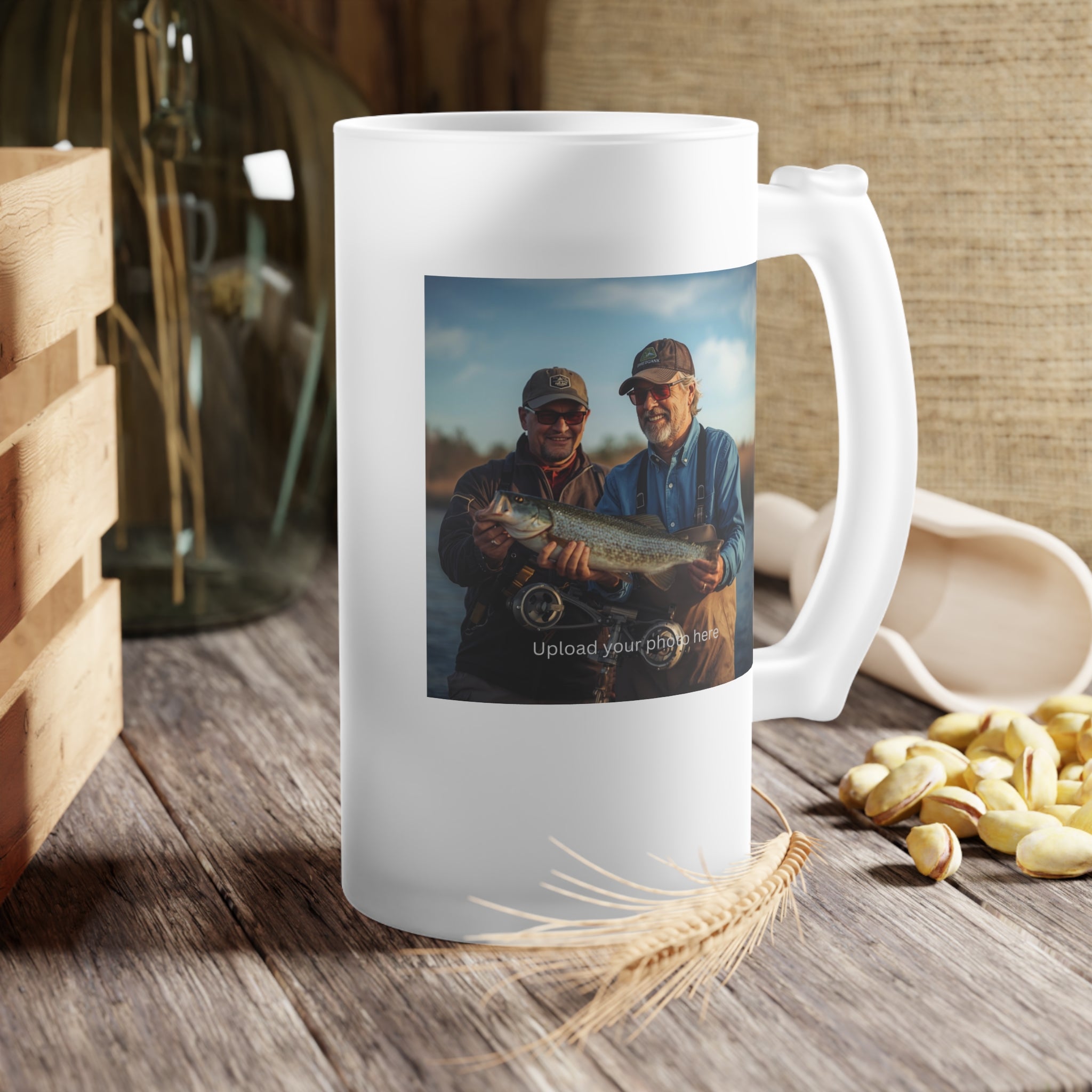 Frosted Glass Beer Mug — Personalized Father’s Day Photo Beer Stein