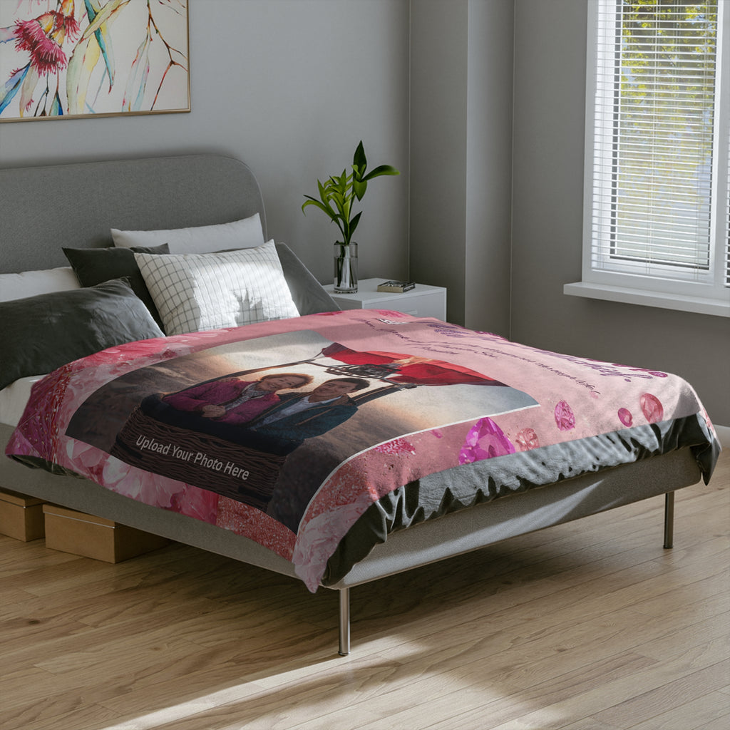 Personalized 'M.O.M. Master of Mischief' Photo Velveteen Blanket