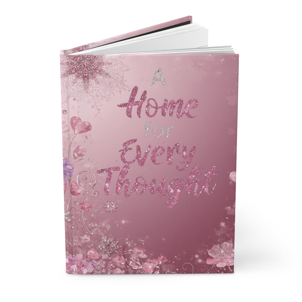 A Home for Every Thought Hardcover Journal — Personalized Pink Floral Notebook
