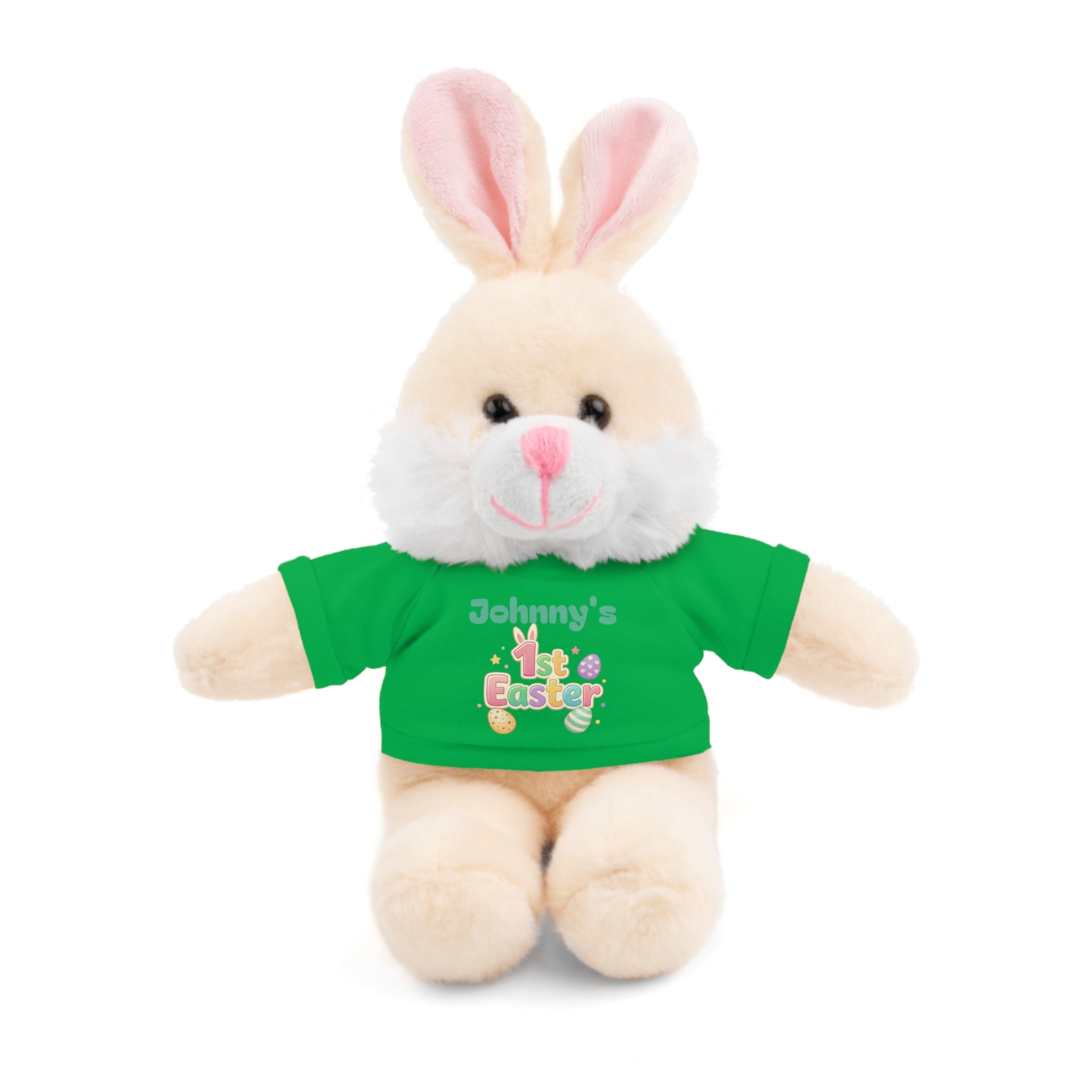 Personalized 1st Easter Plush Bunny with Tee — Custom Baby Easter Gift
