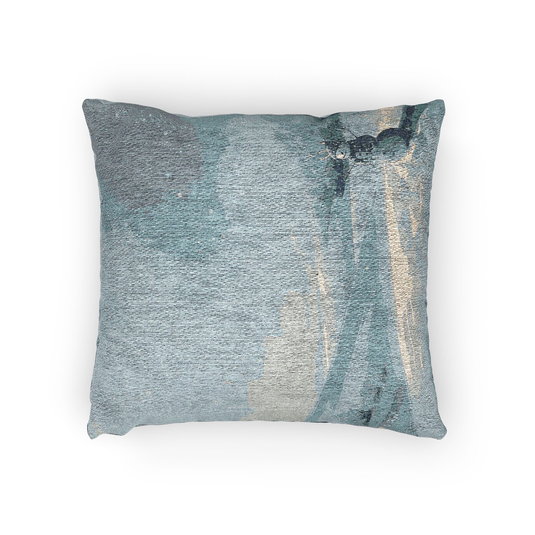 Snowman Woven Pillow — Serene snowy day