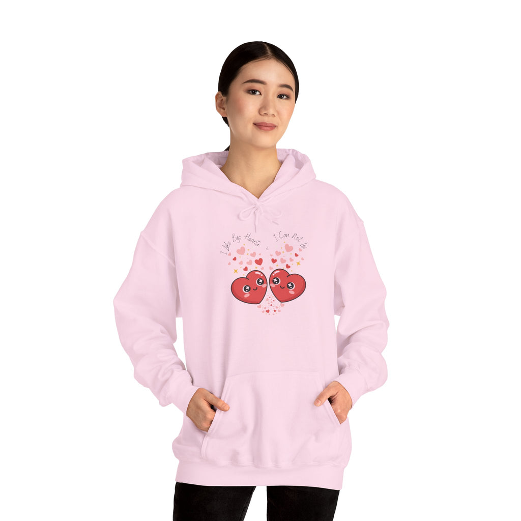 Smug Heart Hoodie — Oversized Smiling Heart with Sparkles & Tiny Hearts