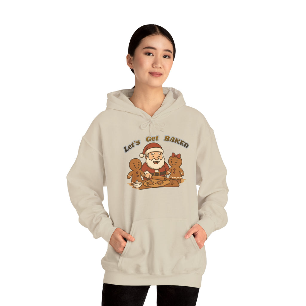 Adult Themed Santa Baking Hoodie — 'Let’s Get Baked' Christmas Attire