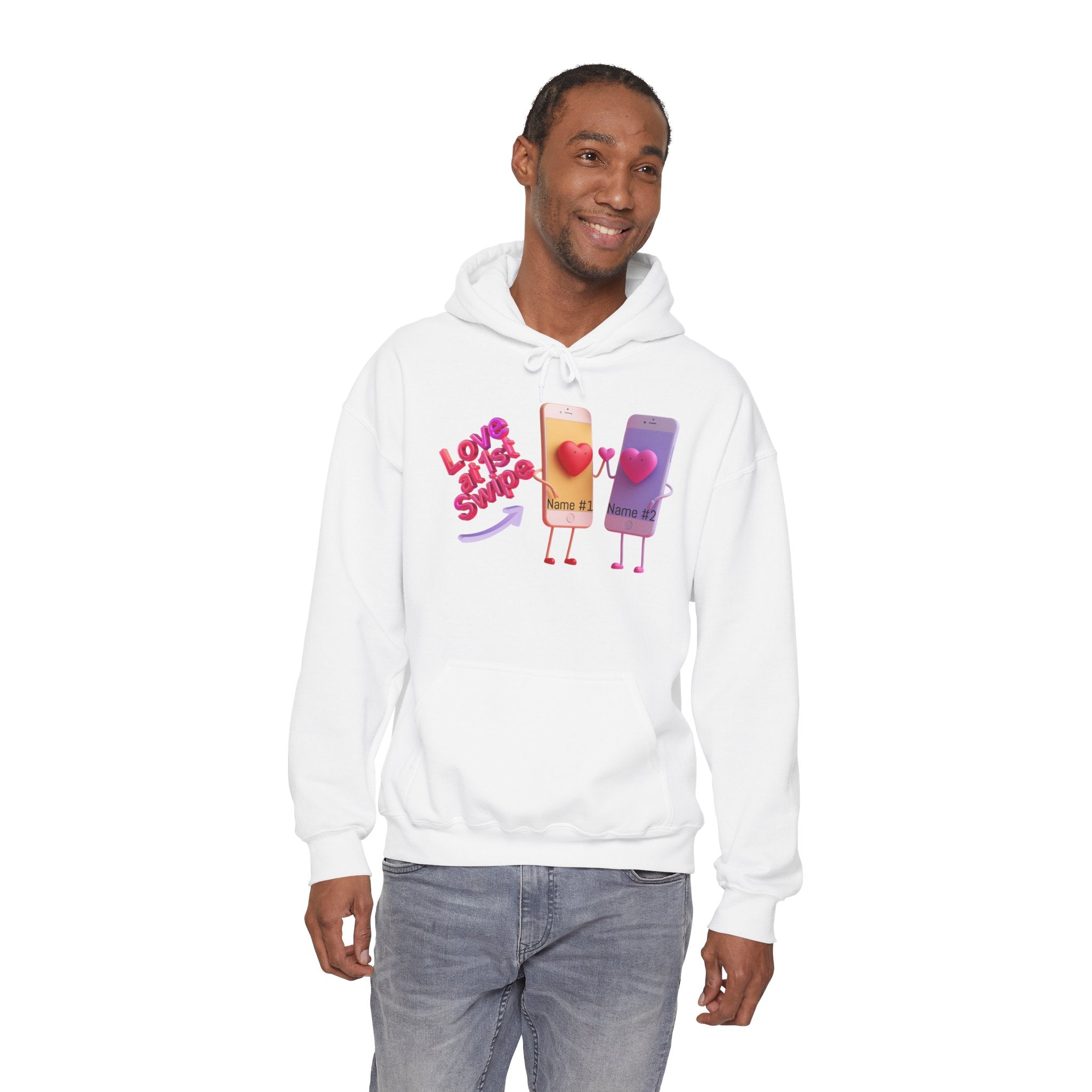 Love at First Swipe Hoodie Personalized Valentine