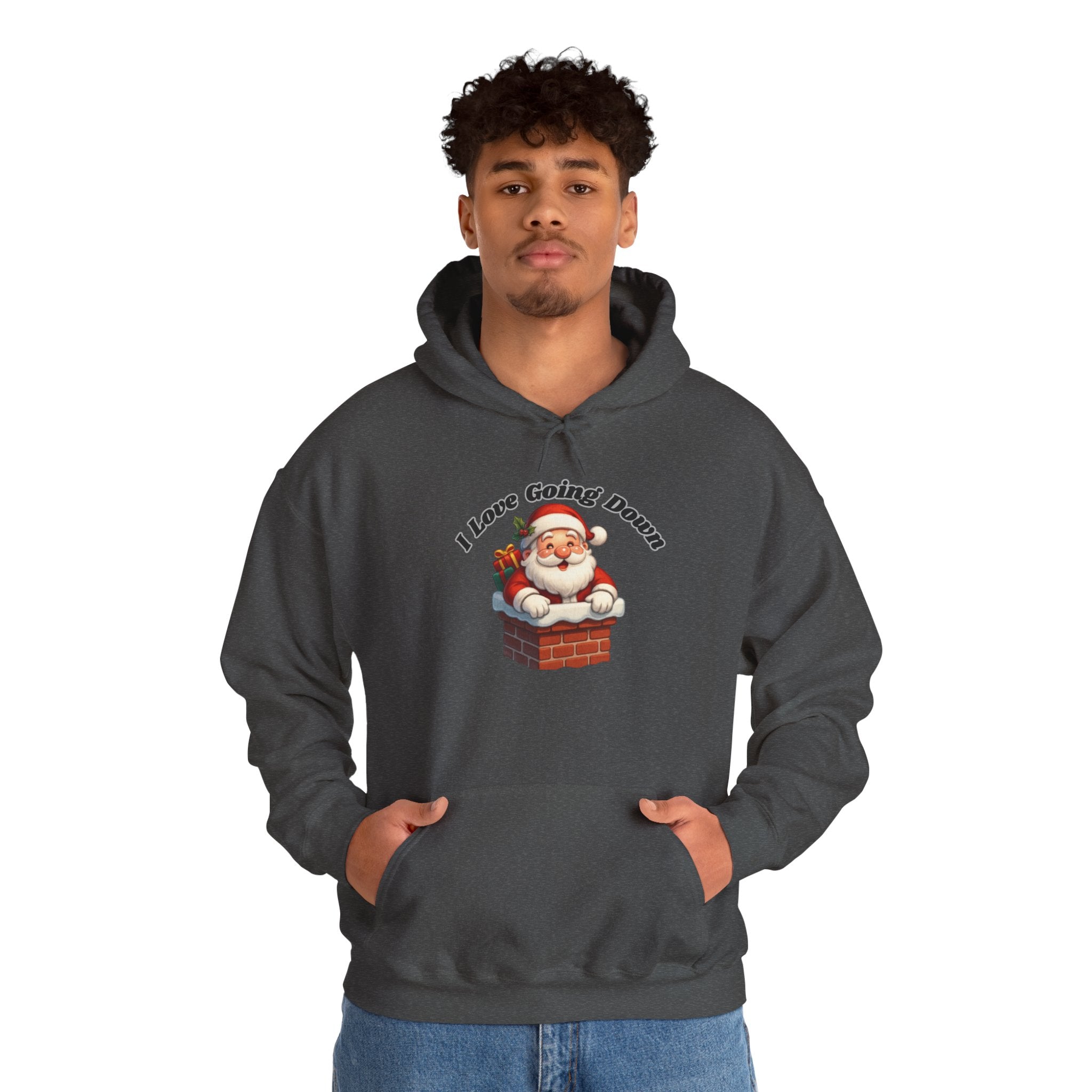 Adult Themed Santa Chimney Hoodie - 'I Love Going Down' Christmas Attire
