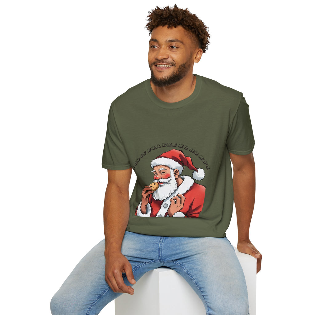 Adult Themed Santa Cookie T-Shirt - 'I Do It For The Ho Ho Ho's' Christmas Attire