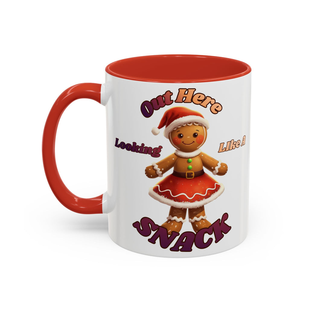 Festive Gingerbread Holiday Gift (11/15 oz) - 'Out Here Looking Like A Snack' Coffee Mug