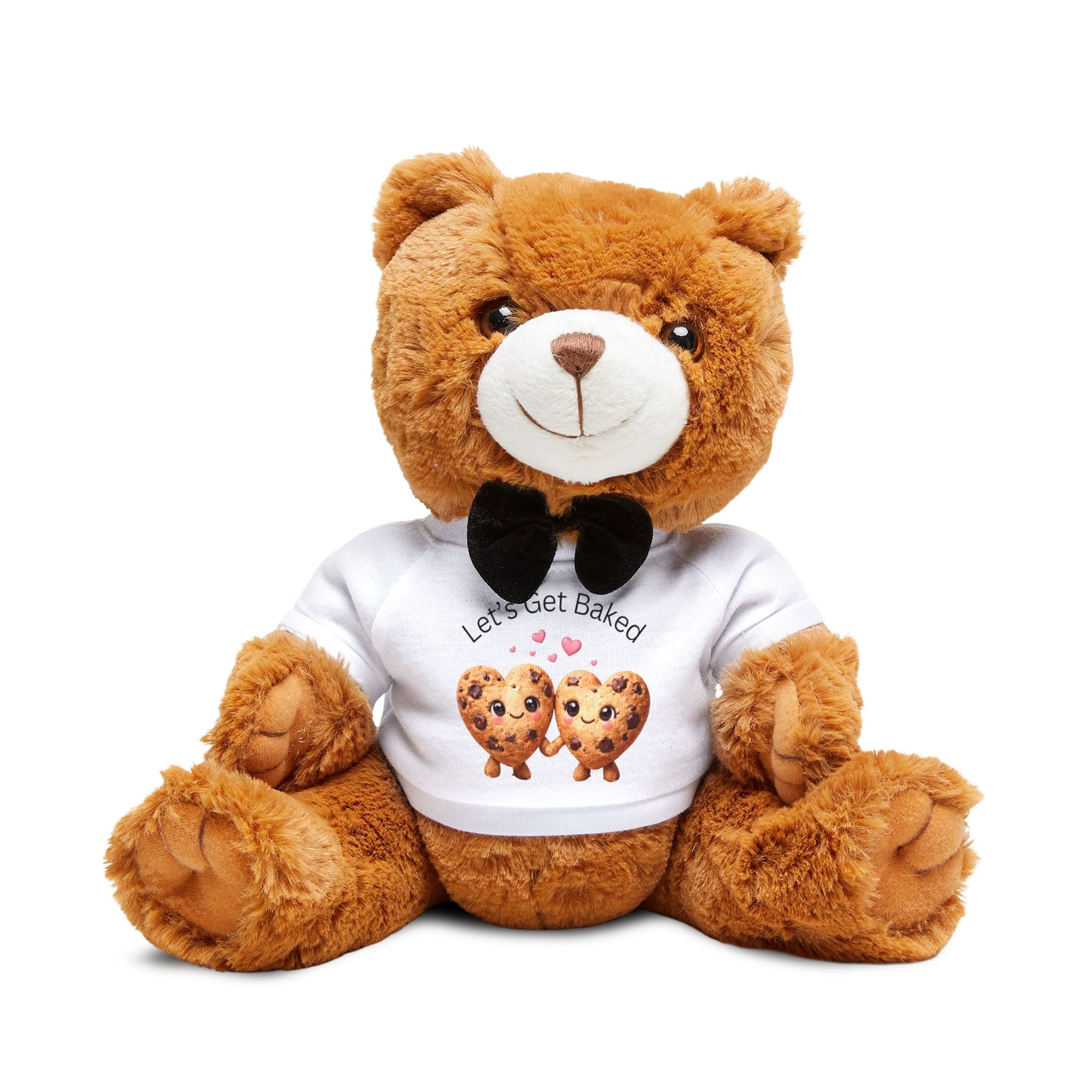 Valentine Cookie Bear Plush — "Let's Get Baked" T-Shirt Teddy