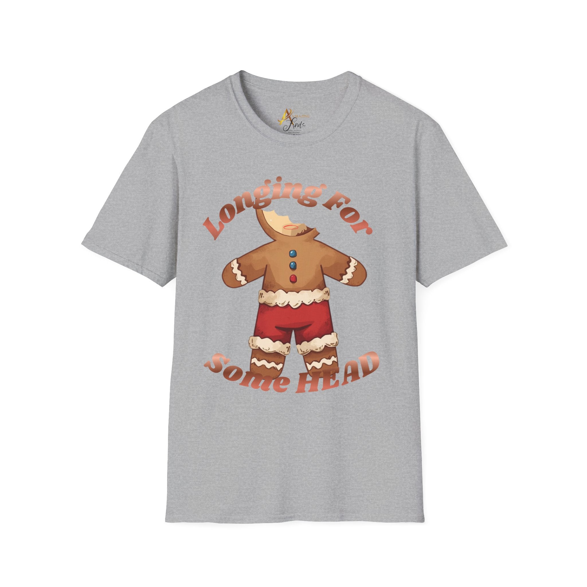 Adult Themed Gingerbread Man T-Shirt -  'Longing For Some Head' Christmas Attire