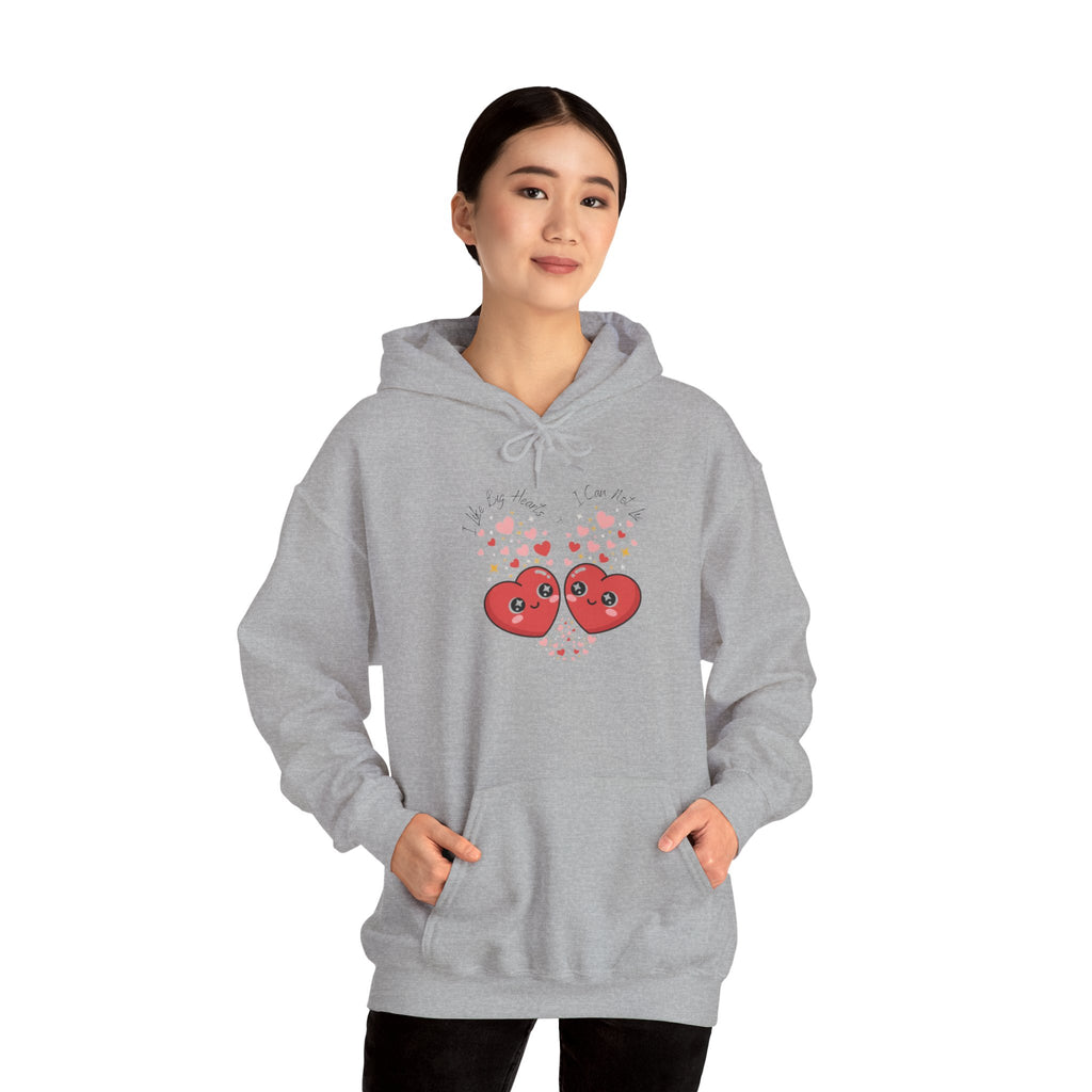Smug Heart Hoodie — Oversized Smiling Heart with Sparkles & Tiny Hearts