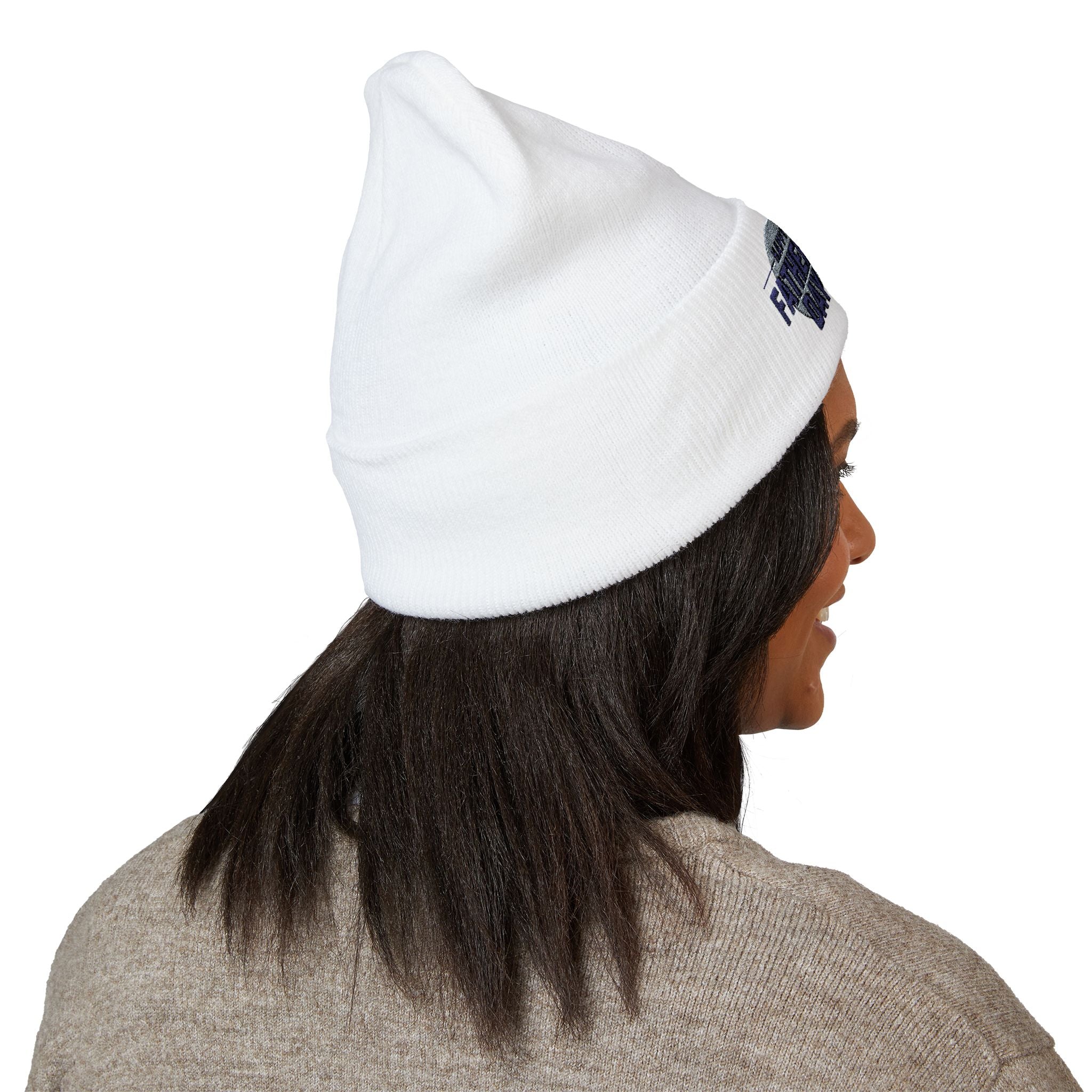 Embroidered "Happy Father's Day" Cuffed Beanie — Personalized Dad Gift