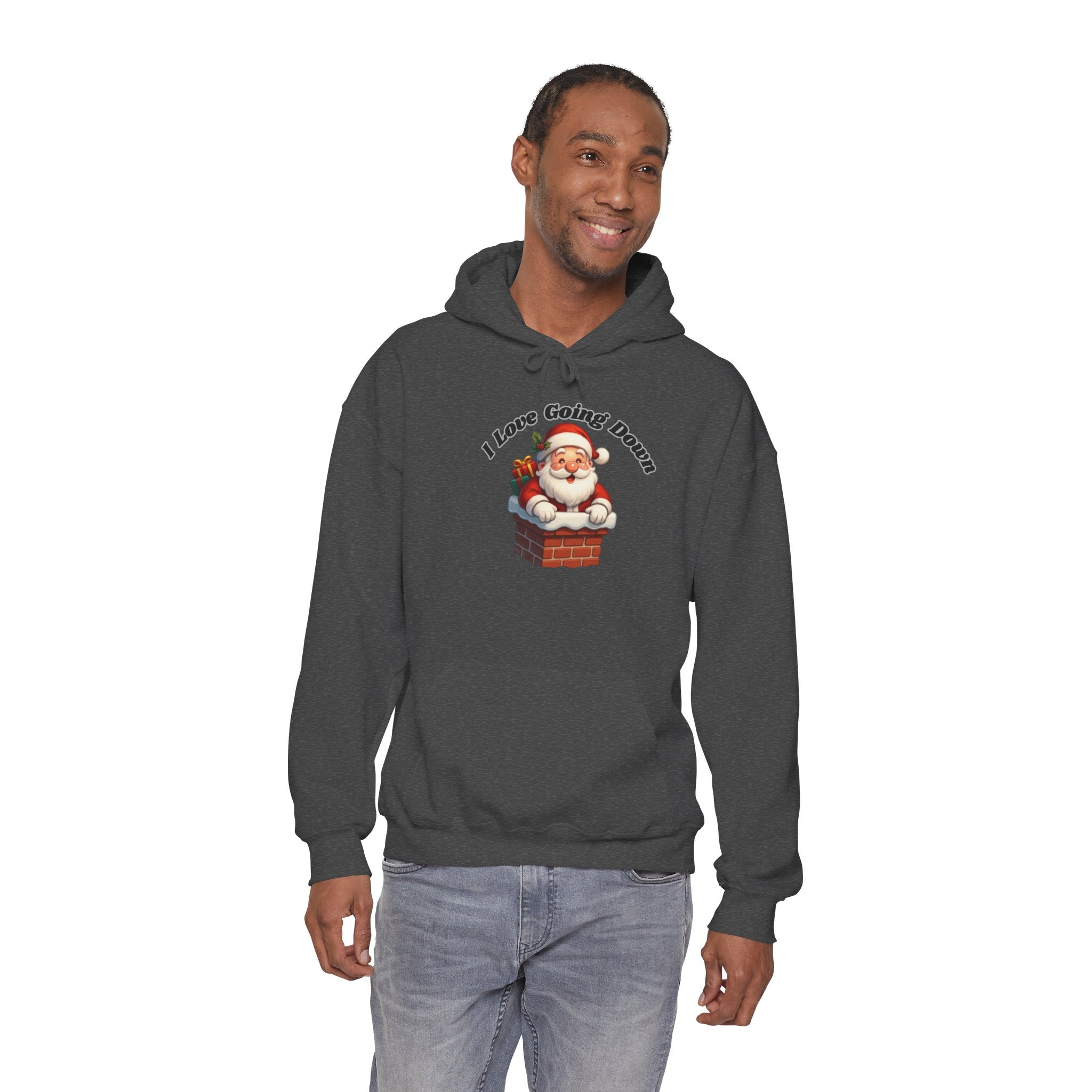 Adult Themed Santa Chimney Hoodie - 'I Love Going Down' Christmas Attire