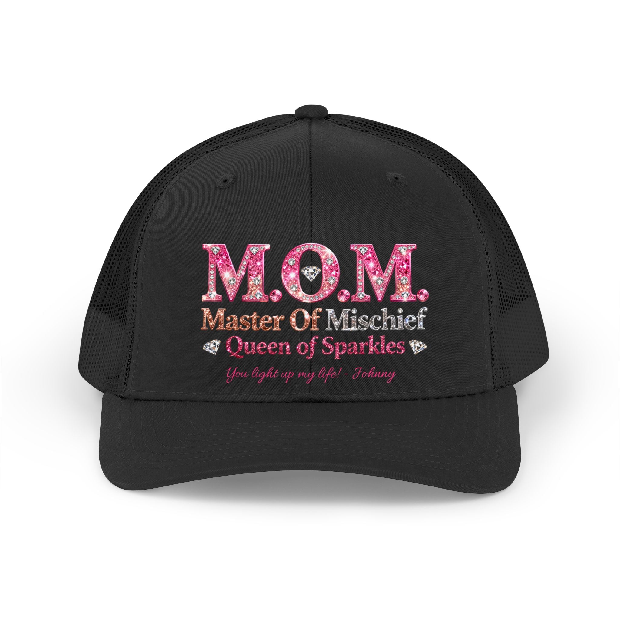 Trucker Hat — "M.O.M. Master of Mischief, Queen of Sparkles" Mom Cap