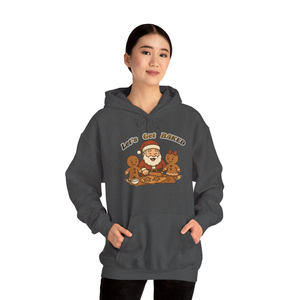 Adult Themed Santa Baking Hoodie — 'Let’s Get Baked' Christmas Attire