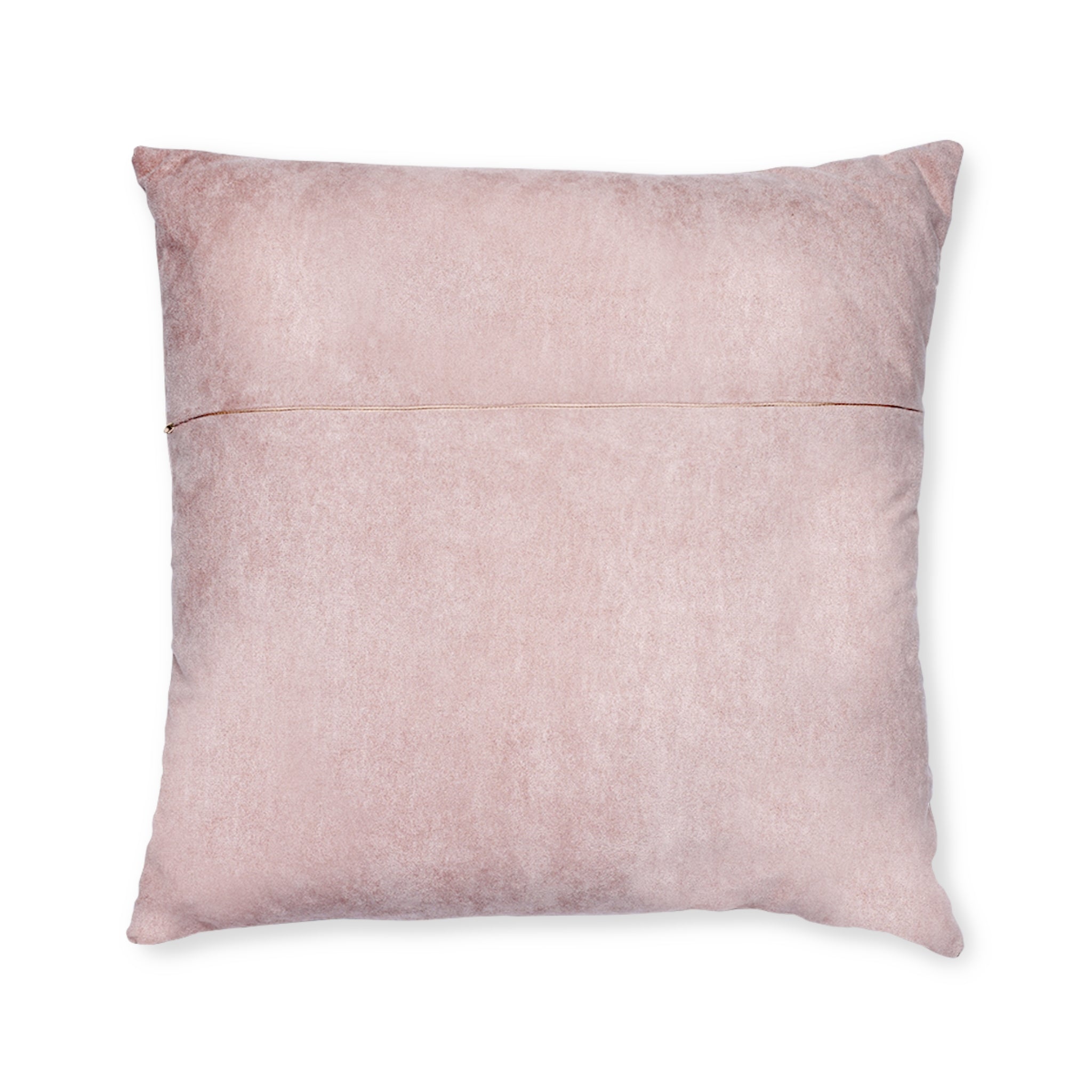 Square Pillow - Wonderland Decorative Pillow Blue Snowy Trees Pink Back