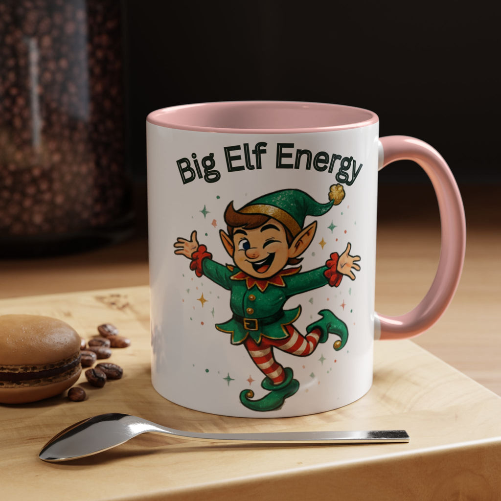 Big Elf Energy Coffee Mug — Holiday Christmas Elf Accent Mug (11/15oz)
