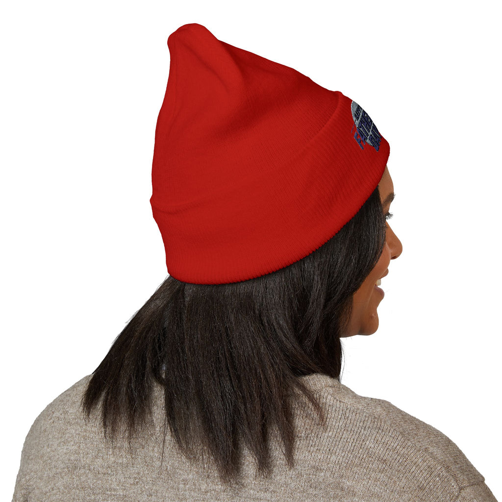 Embroidered "Happy Father's Day" Cuffed Beanie — Personalized Dad Gift