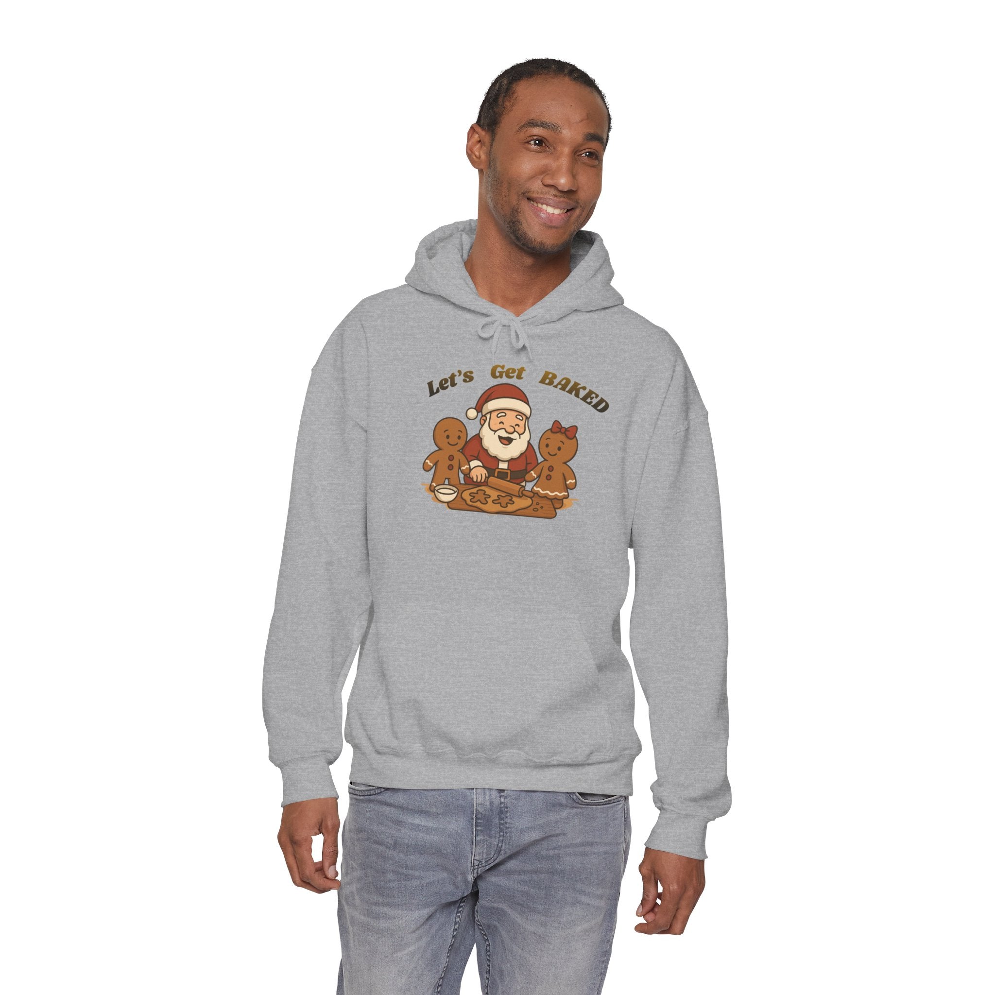 Adult Themed Santa Baking Hoodie — 'Let’s Get Baked' Christmas Attire