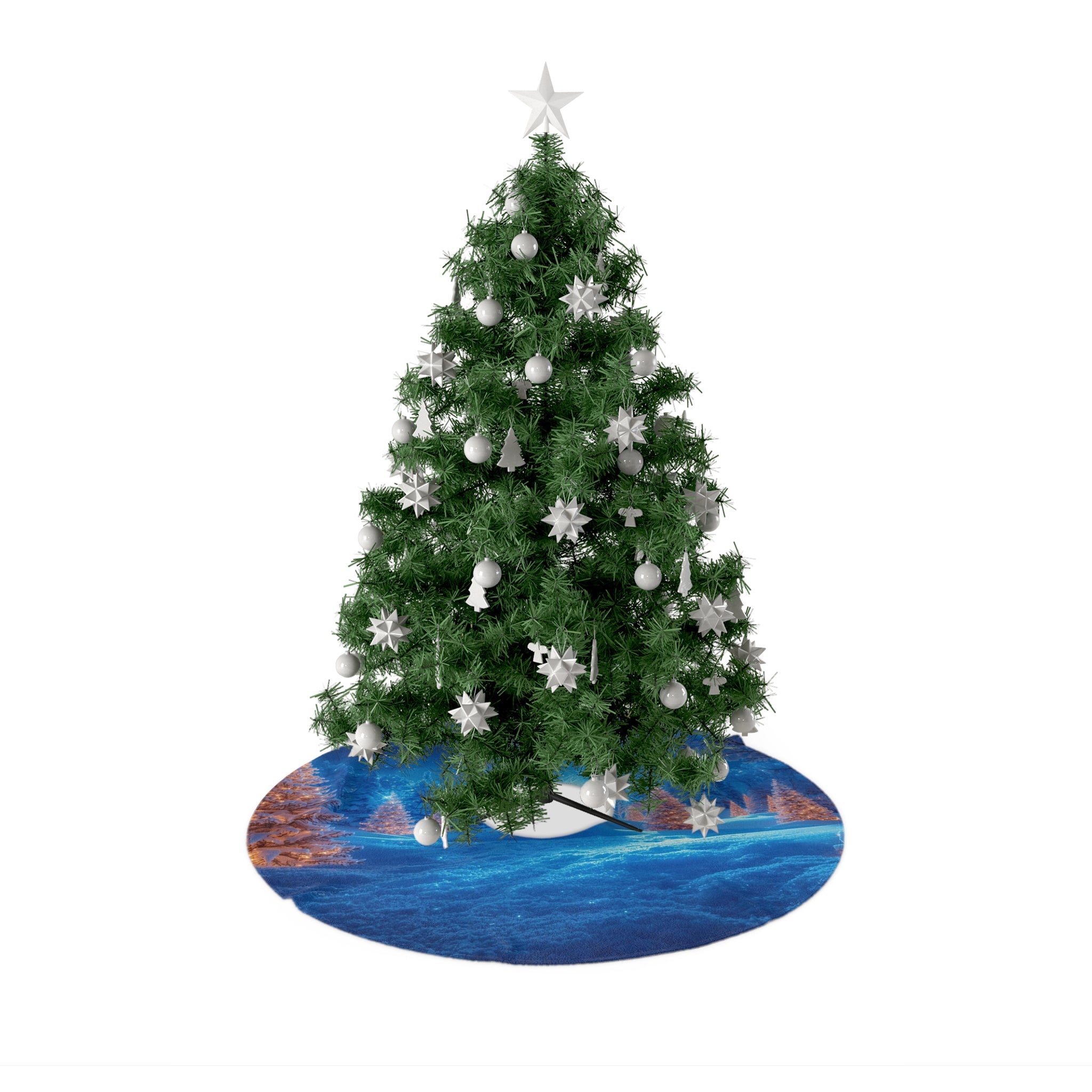 Blue Winter Wonderland Christmas Tree Skirt