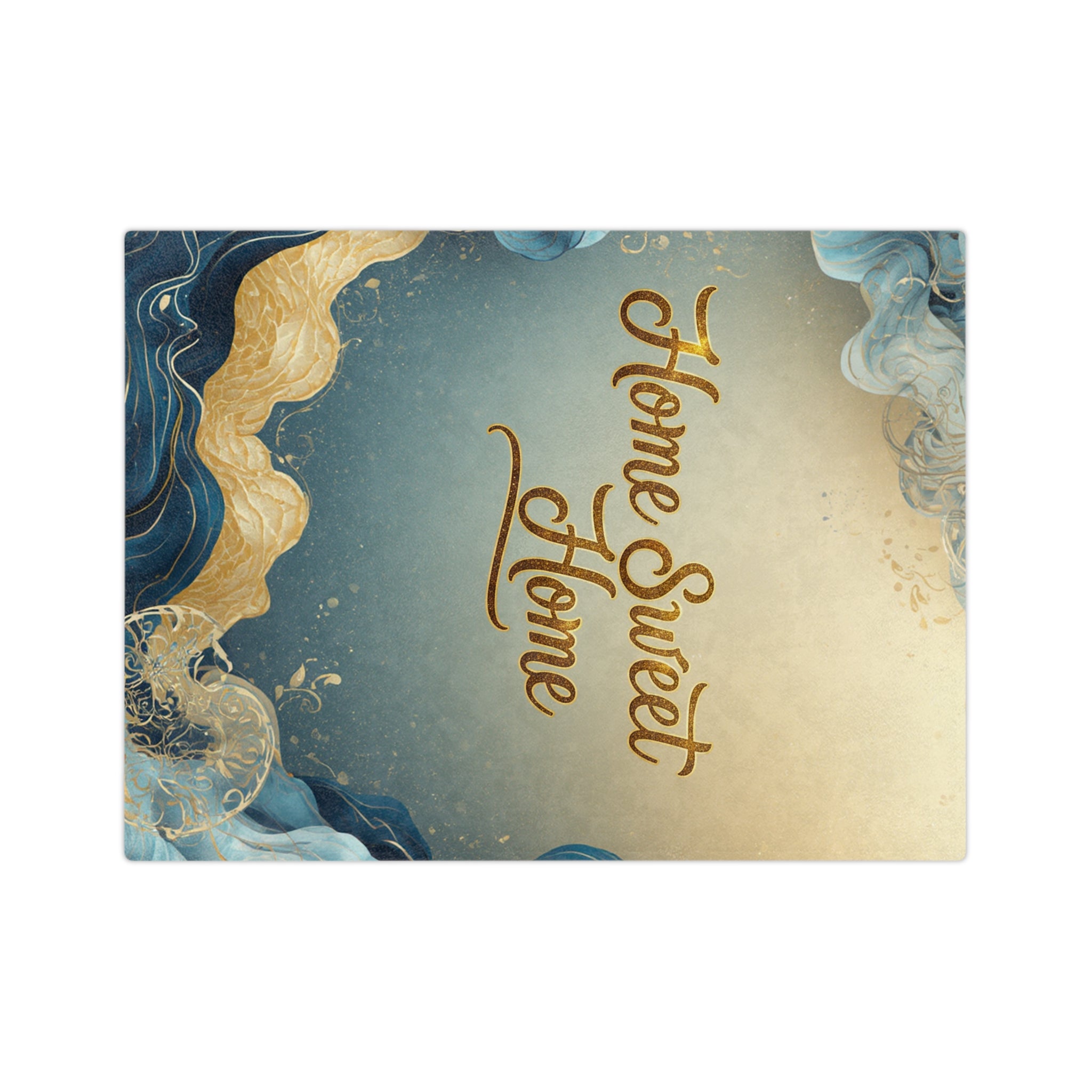Home Sweet Home Velveteen Microfiber Blanket — Navy & Gold Decorative Throw