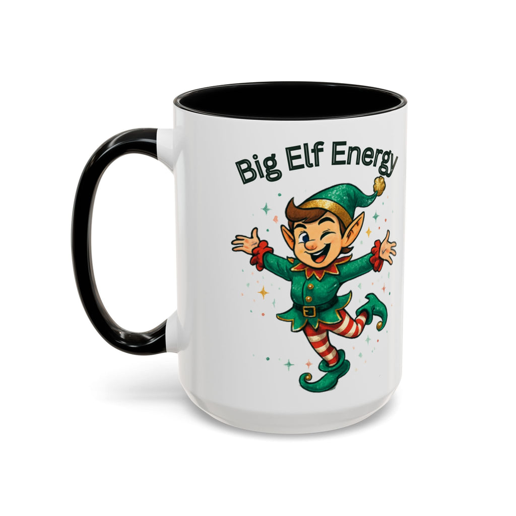 Big Elf Energy Coffee Mug — Holiday Christmas Elf Accent Mug (11/15oz)