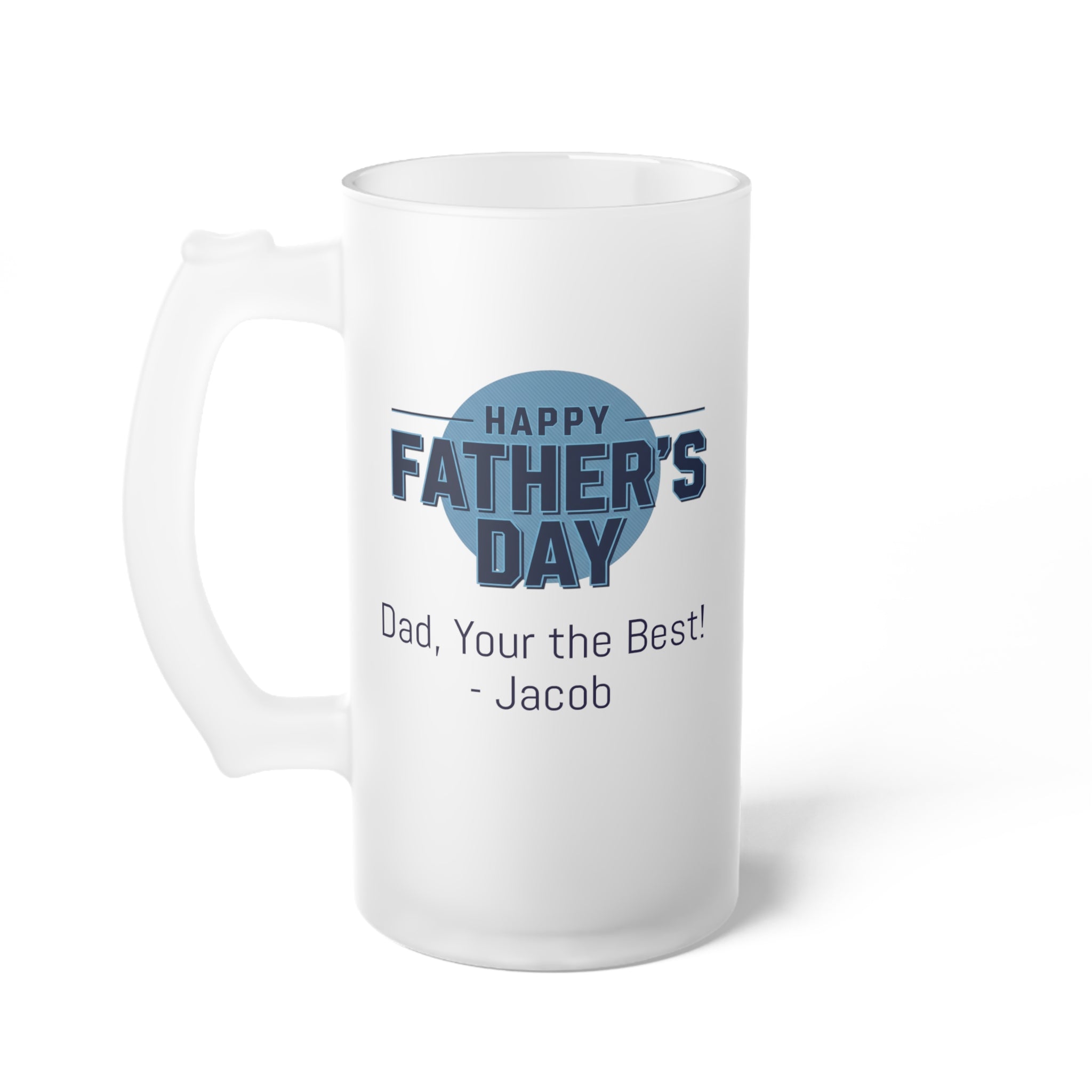 Frosted Glass Beer Mug — Personalized Father’s Day Photo Beer Stein