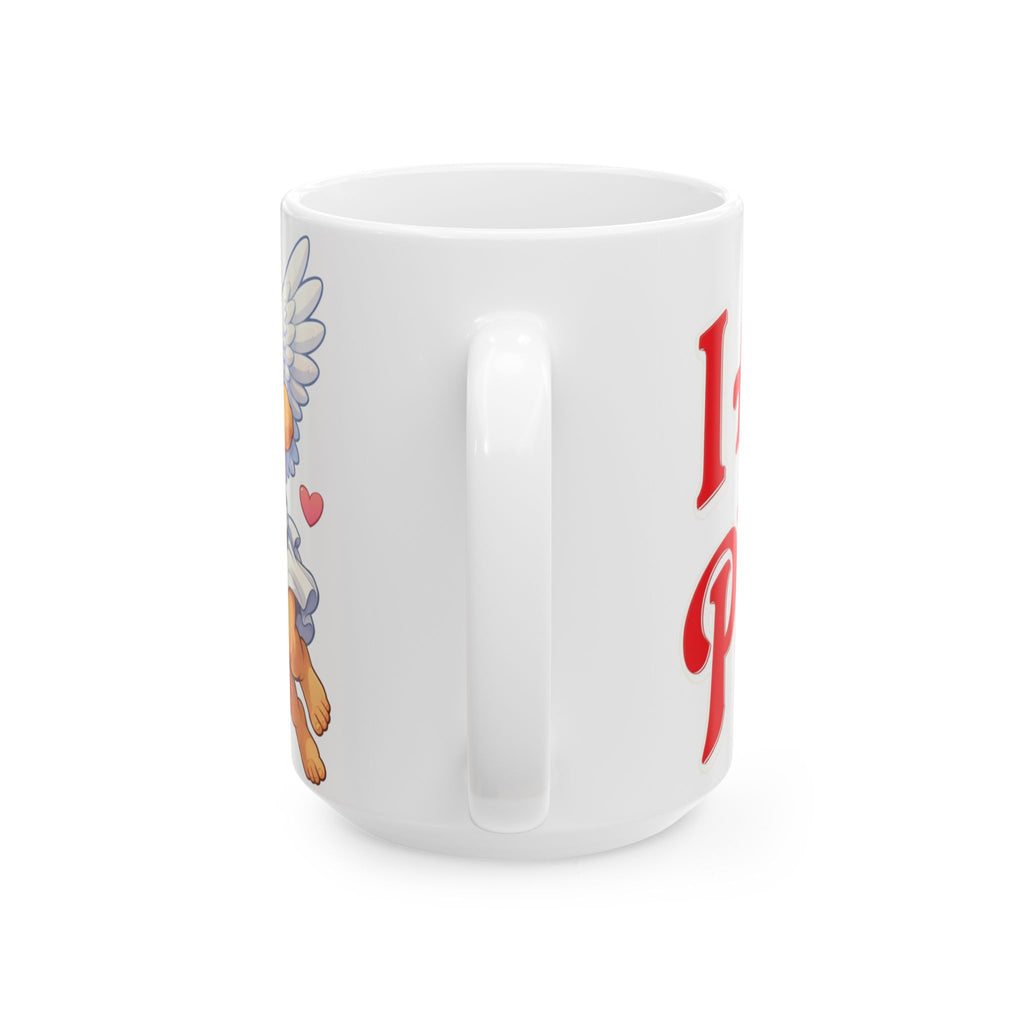 Valentine's Day Cupid Cartoon Ceramic Mug — Hearts Design (11oz & 15oz)