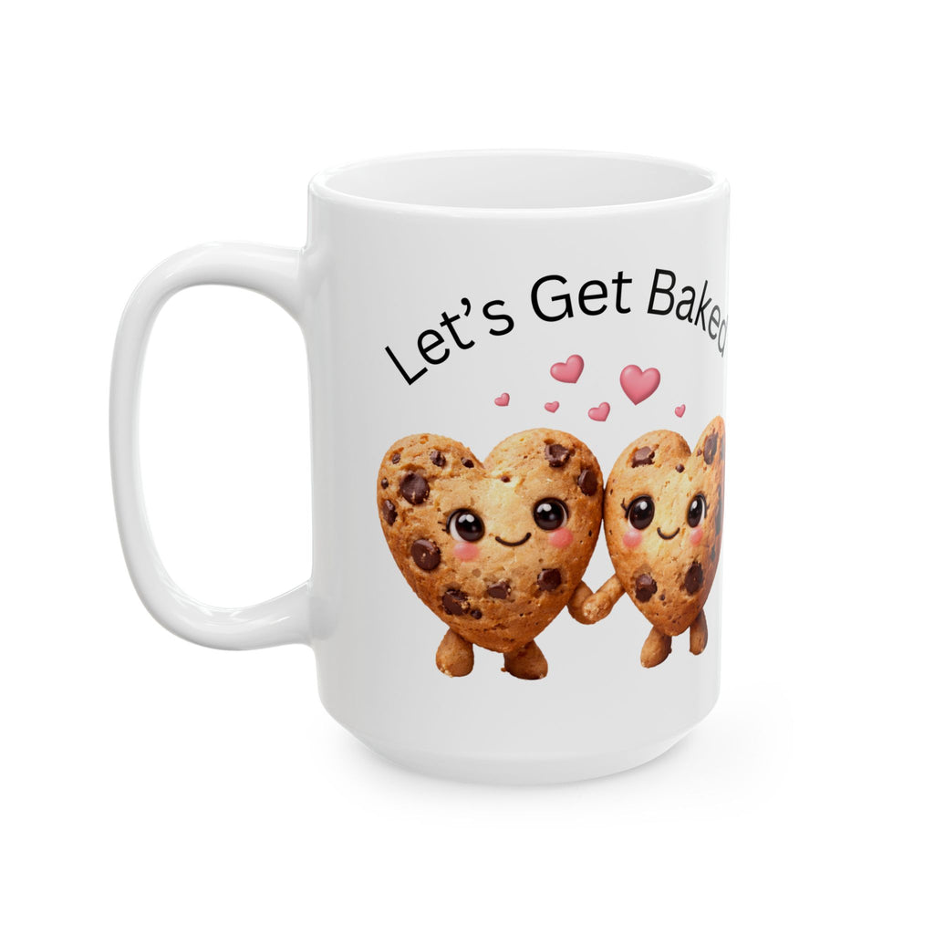 Let's Get Baked — Heart-Shaped Chocolate Chip Ceramic Mug (11oz, 15oz)