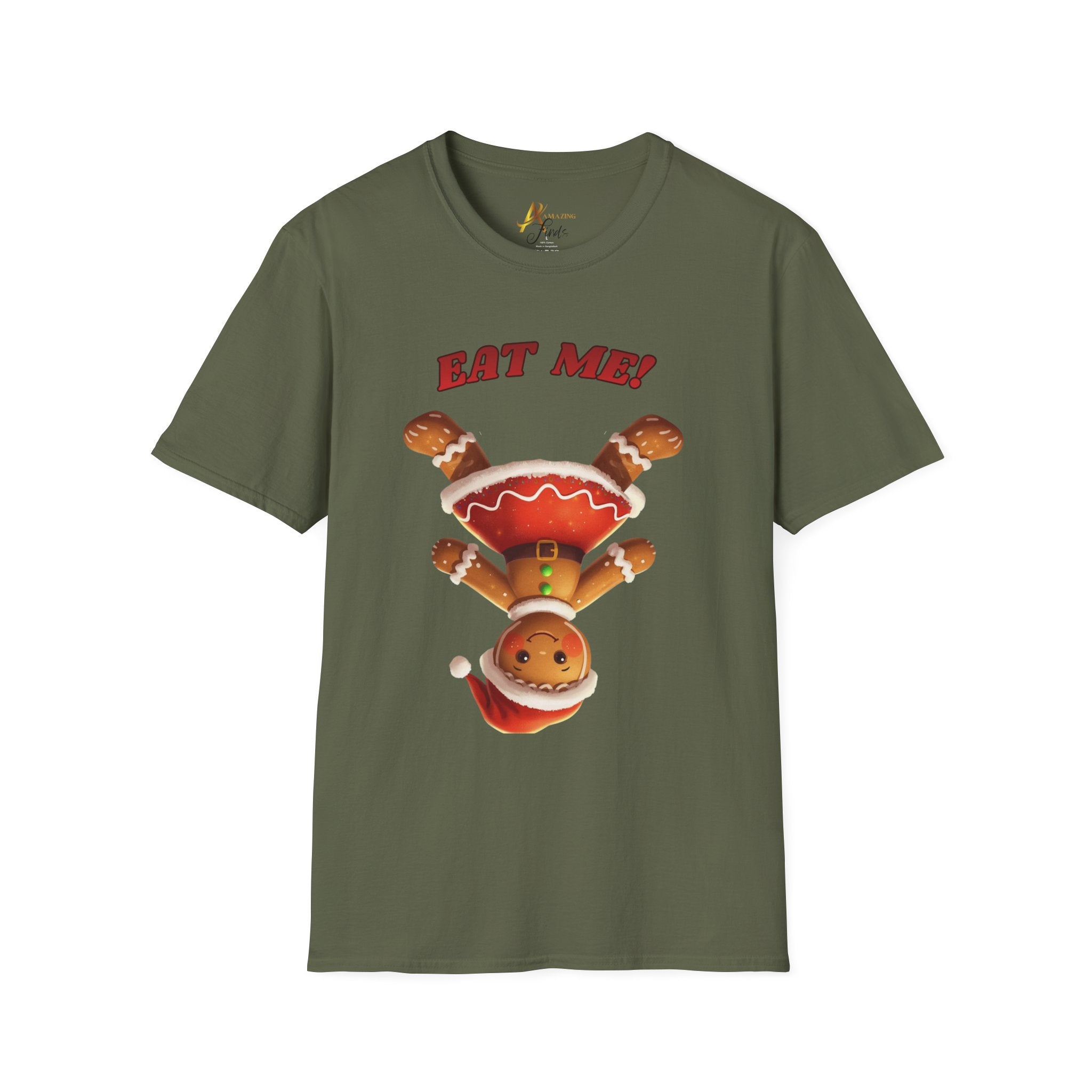 Adult Themed Gingerbread Woman T-Shirt -  'Eat Me!' Christmas Attire