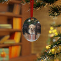 Christmas Puppy Metal Ornament — Labrador Retriever Trio Holiday Decoration