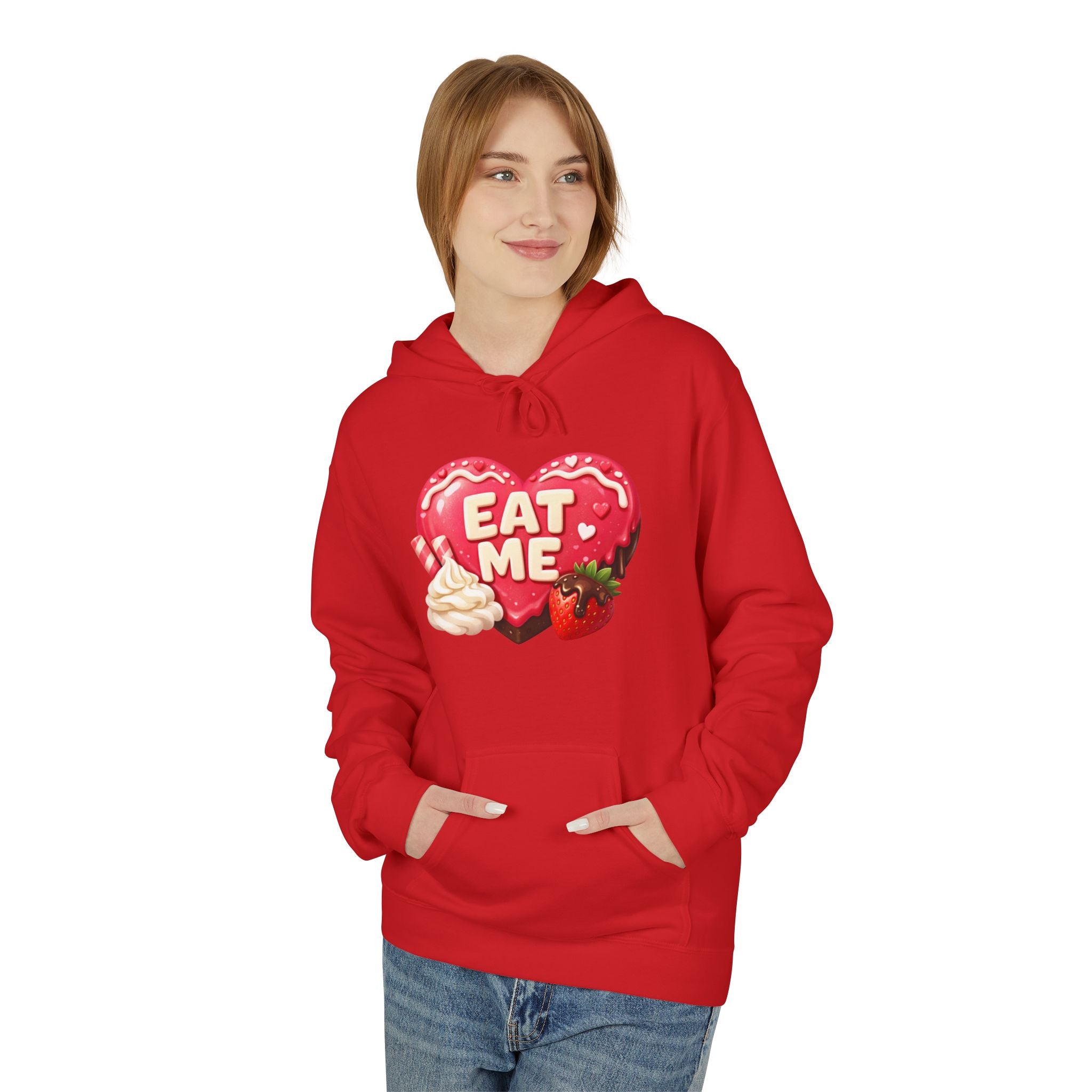 Valentine’s 'Eat Me' Strawberry Donut Hoodie — Cute Heart Pullover