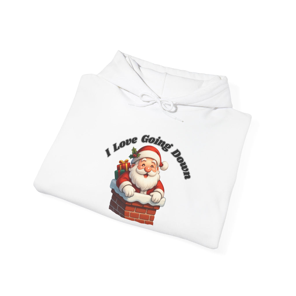 Adult Themed Santa Chimney Hoodie - 'I Love Going Down' Christmas Attire