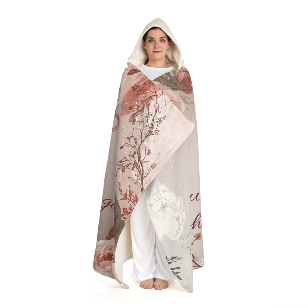 Personalized Sherpa Blanket – Cozy Pink Vintage Floral Fleece Throw