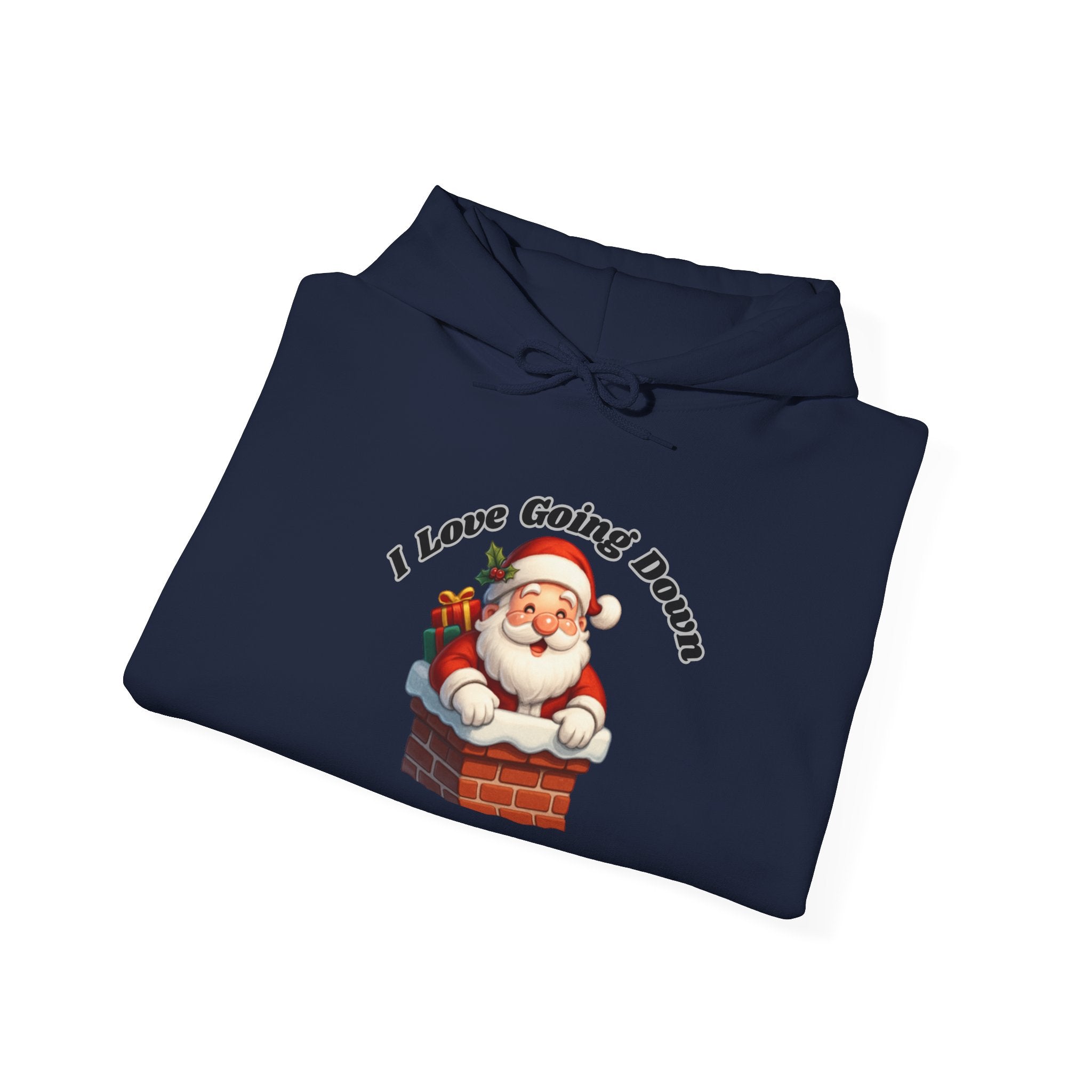 Adult Themed Santa Chimney Hoodie - 'I Love Going Down' Christmas Attire