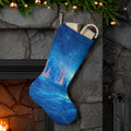Blue Winter Wonderland Santa Stocking – Snowy Trees Christmas Stocking