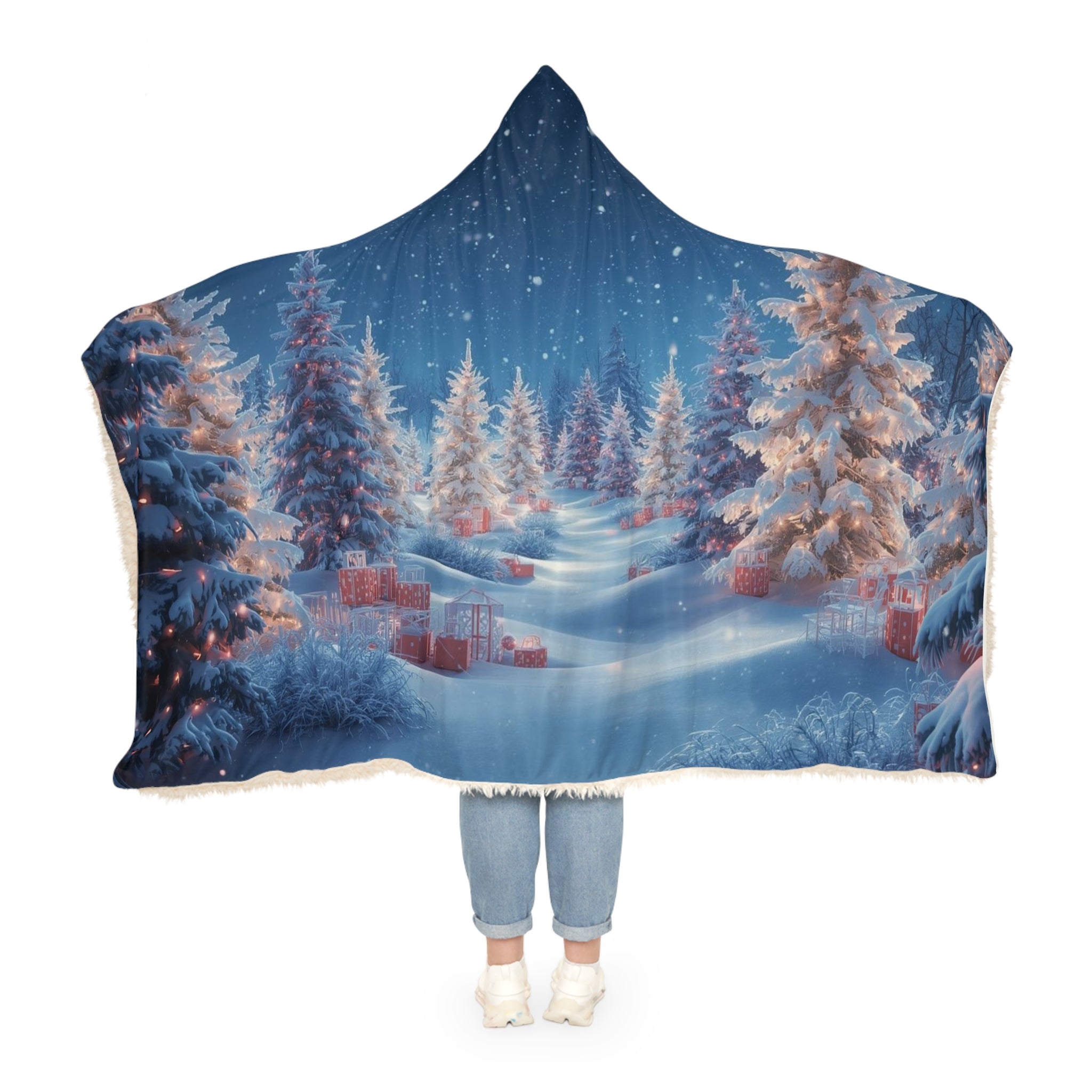Snuggle Hooded Blanket – Snowy Winter Wonderland Throw