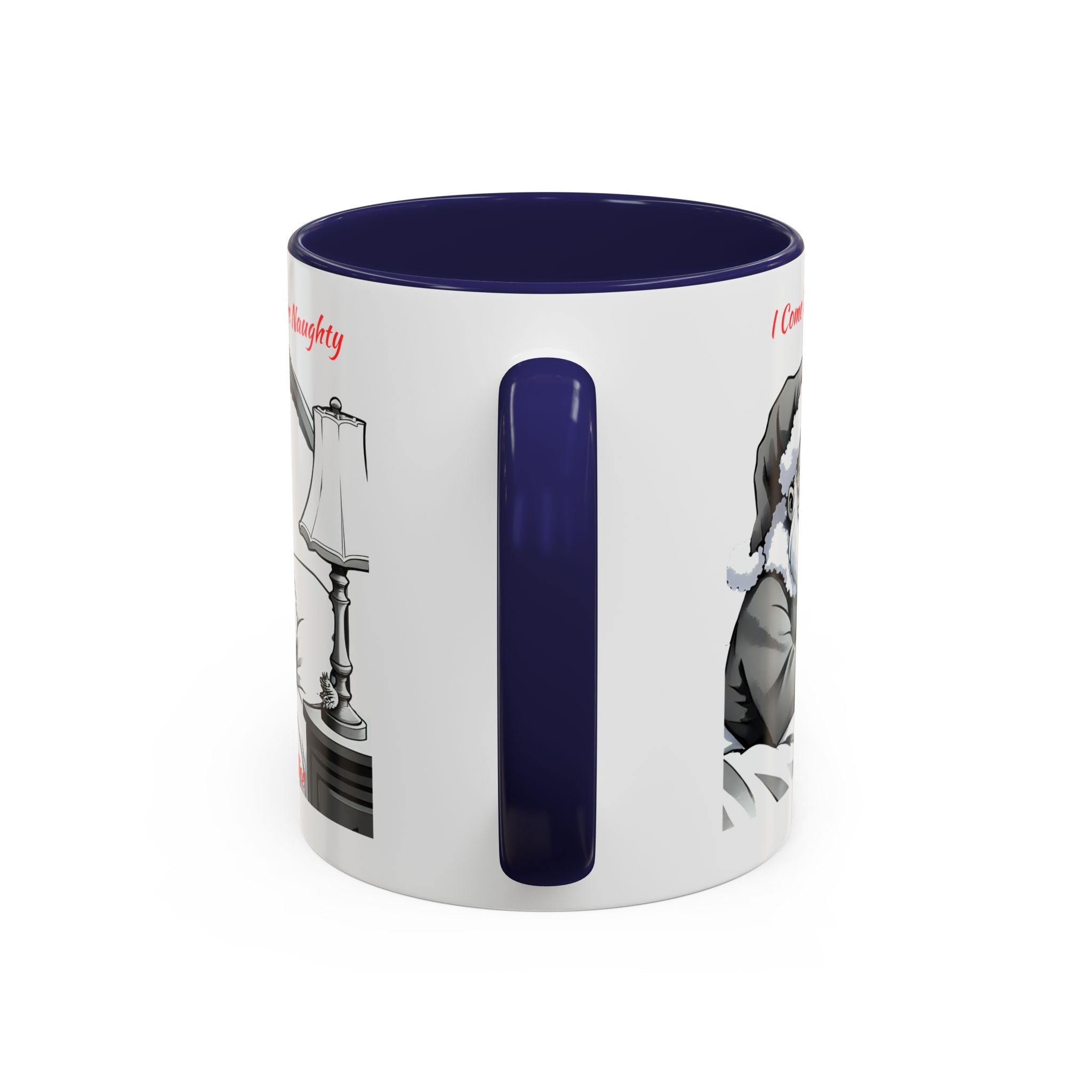 Santa Naughty Coffee Mug - "I Come When You're Naughty" Holiday Accent Mug (11/15oz)