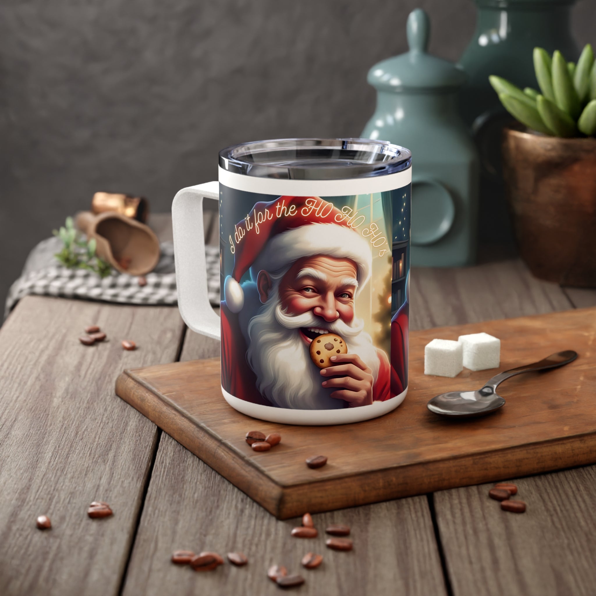 Santa 10" Insulated Travel Mug — "I Do It For The HO HO HO's"