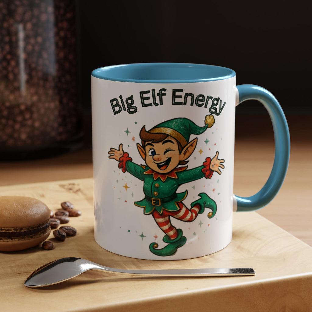 Big Elf Energy Coffee Mug — Holiday Christmas Elf Accent Mug (11/15oz)