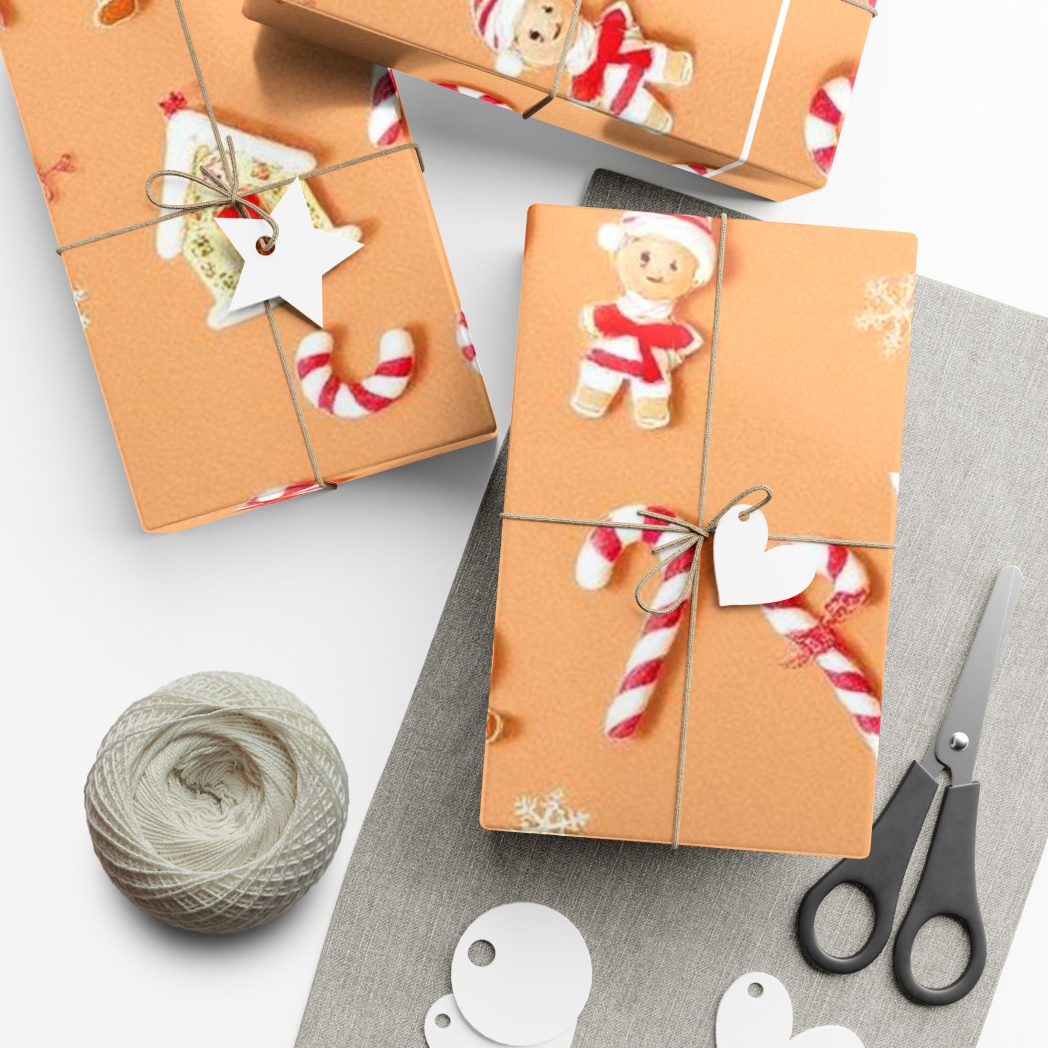 Wrapping Paper — Gingerbread & Candy Cane Holiday Gift Wrap
