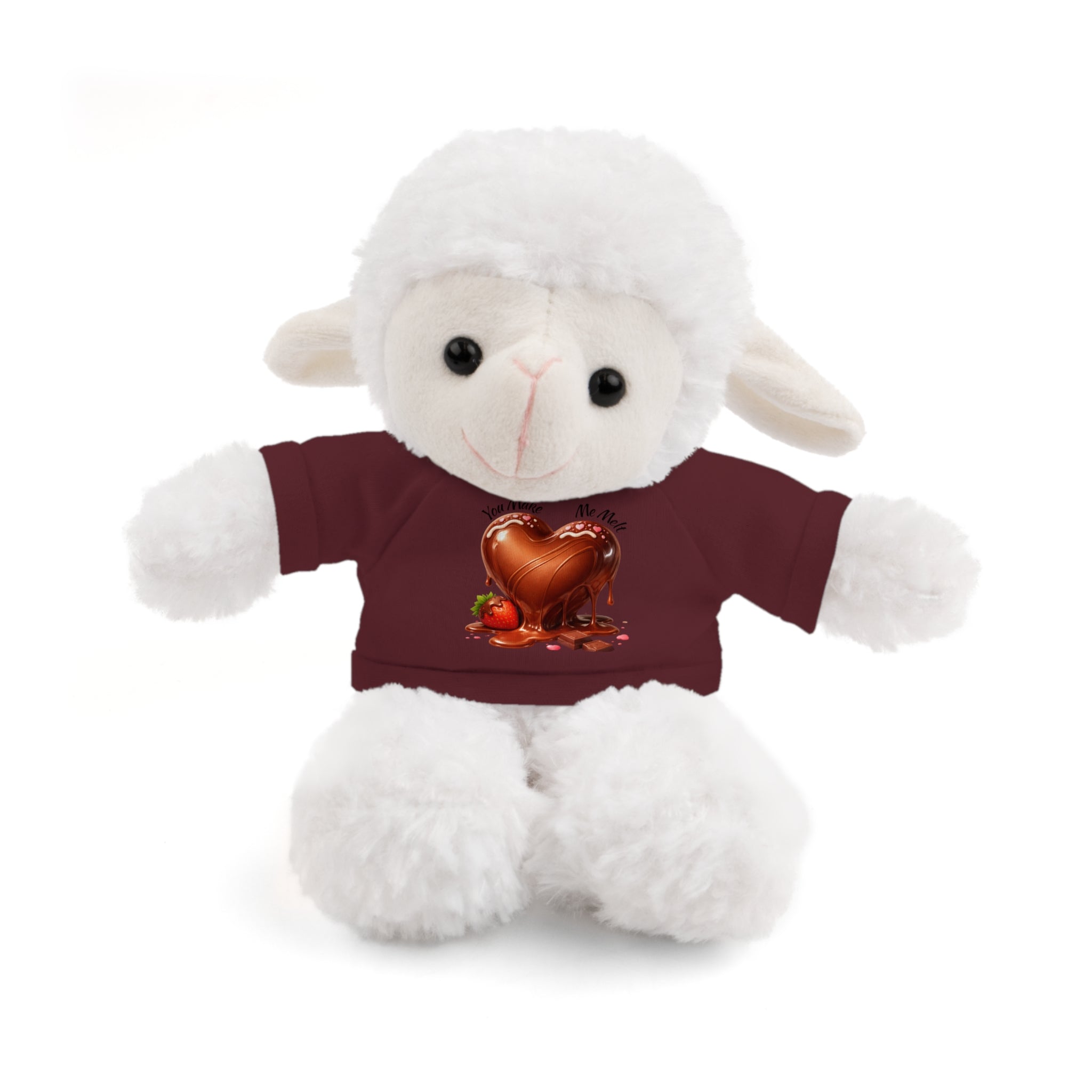 Valentine’s Chocolate Heart Plush with Tee — Stuffed Animal Gift