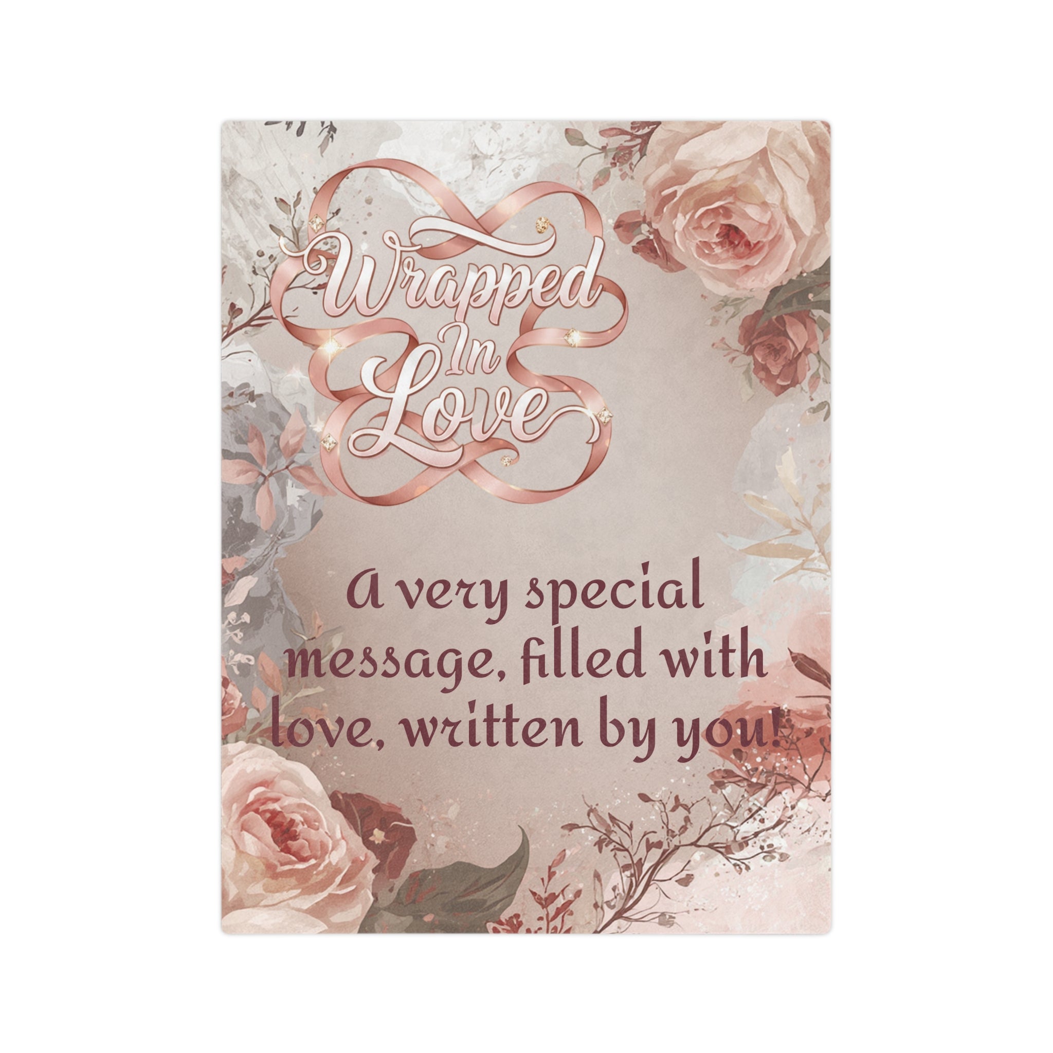 Velveteen Blanket — "Wrapped In Love" Personalized Floral Throw