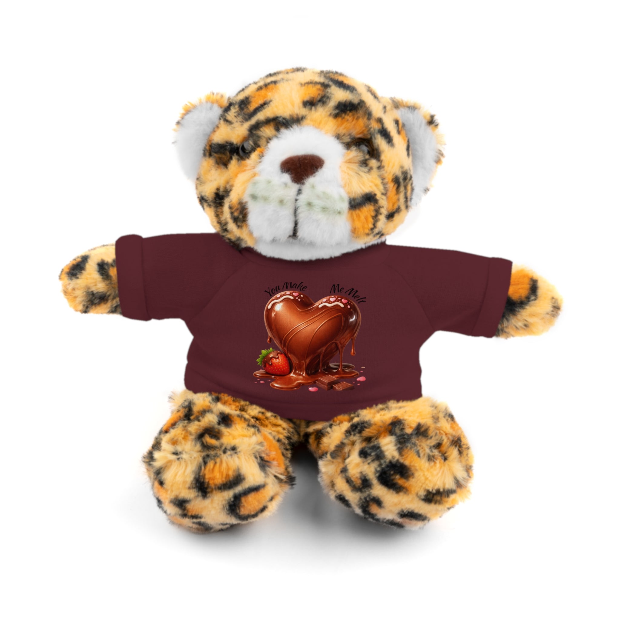 Valentine’s Chocolate Heart Plush with Tee — Stuffed Animal Gift