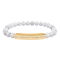 Personalized, Engravable Natural Stone Bar Bracelet — Personalized Stretch Beaded Bracelet