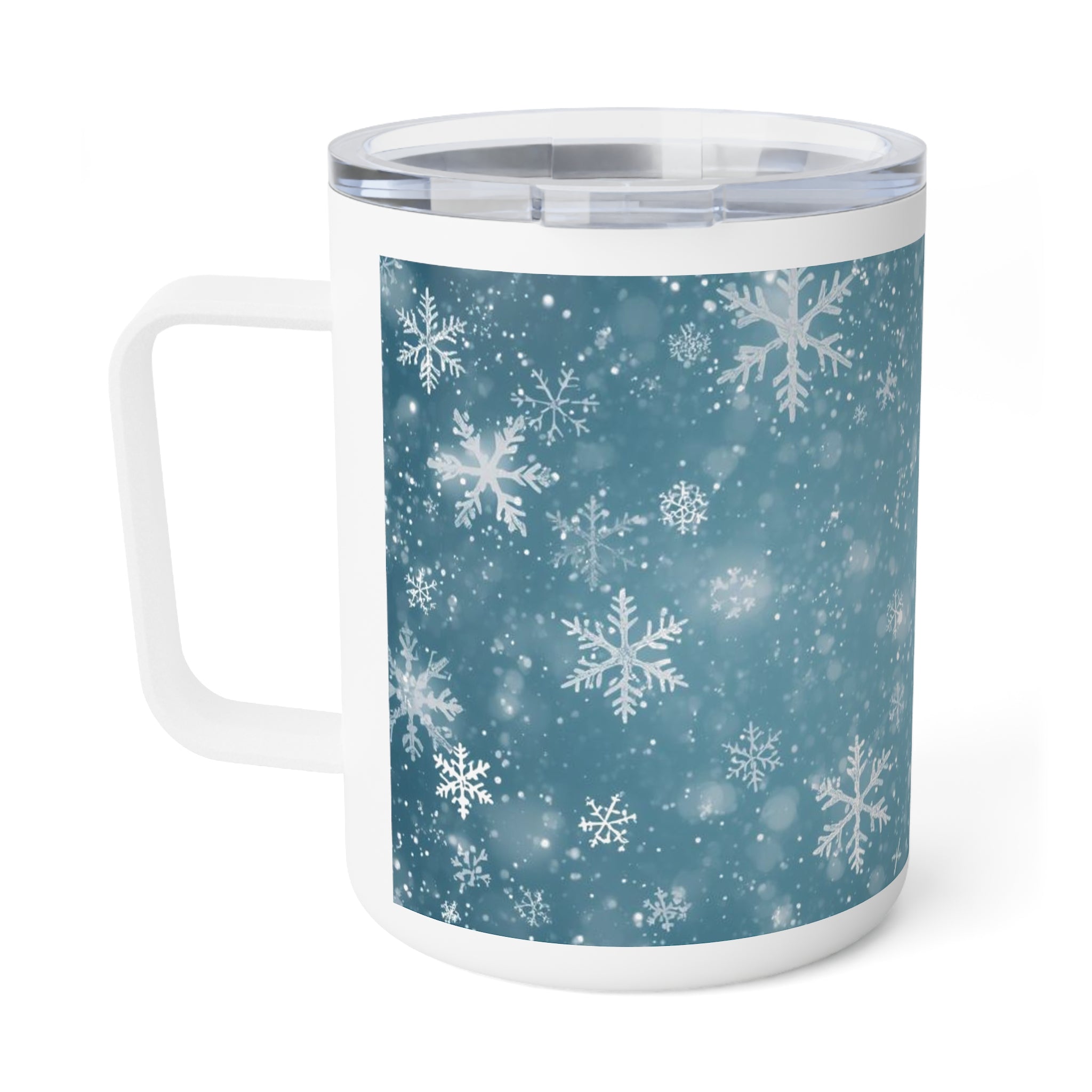 10oz Insulated Coffee Mug - Snowflake Winter