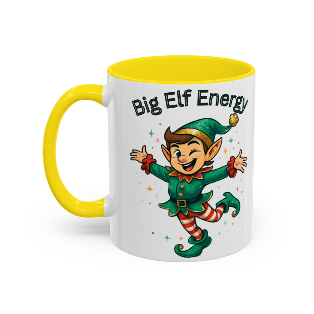 Big Elf Energy Coffee Mug — Holiday Christmas Elf Accent Mug (11/15oz)
